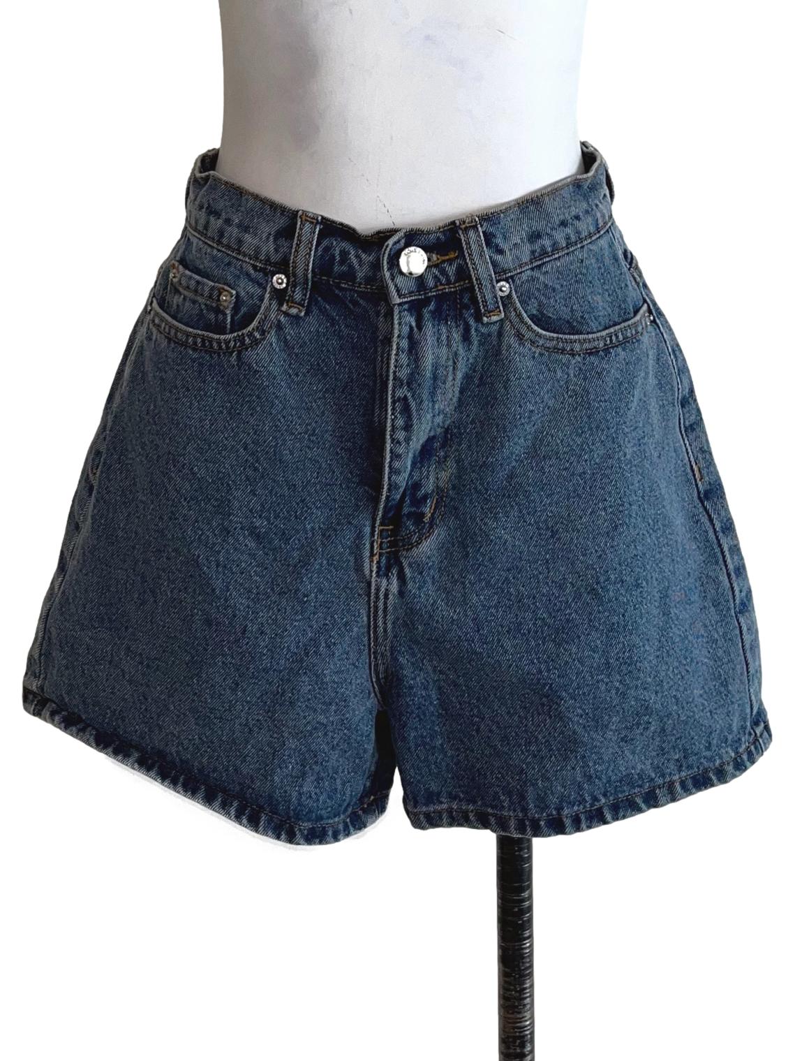 Spruce Blue Vintage Wash Denim Shorts
