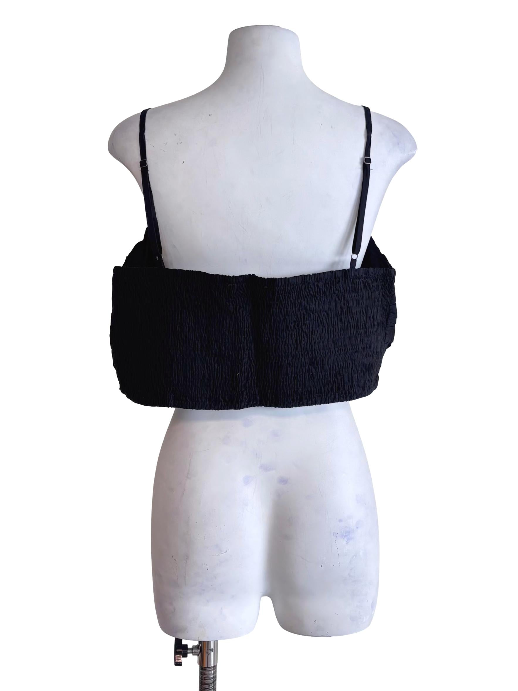 Black Eryn Ruched Side Crop Top