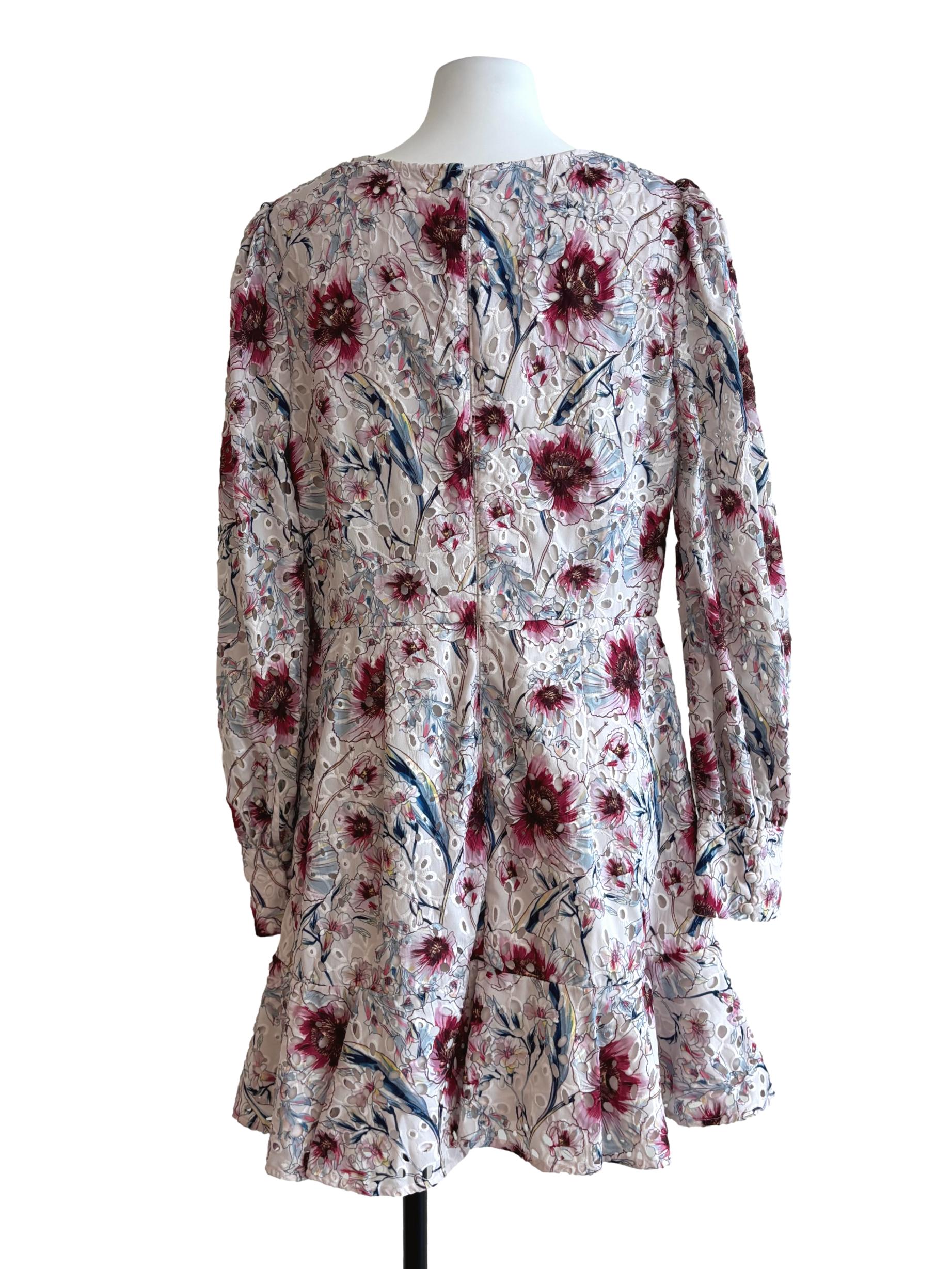 Rice White Floral Eyelet Dress