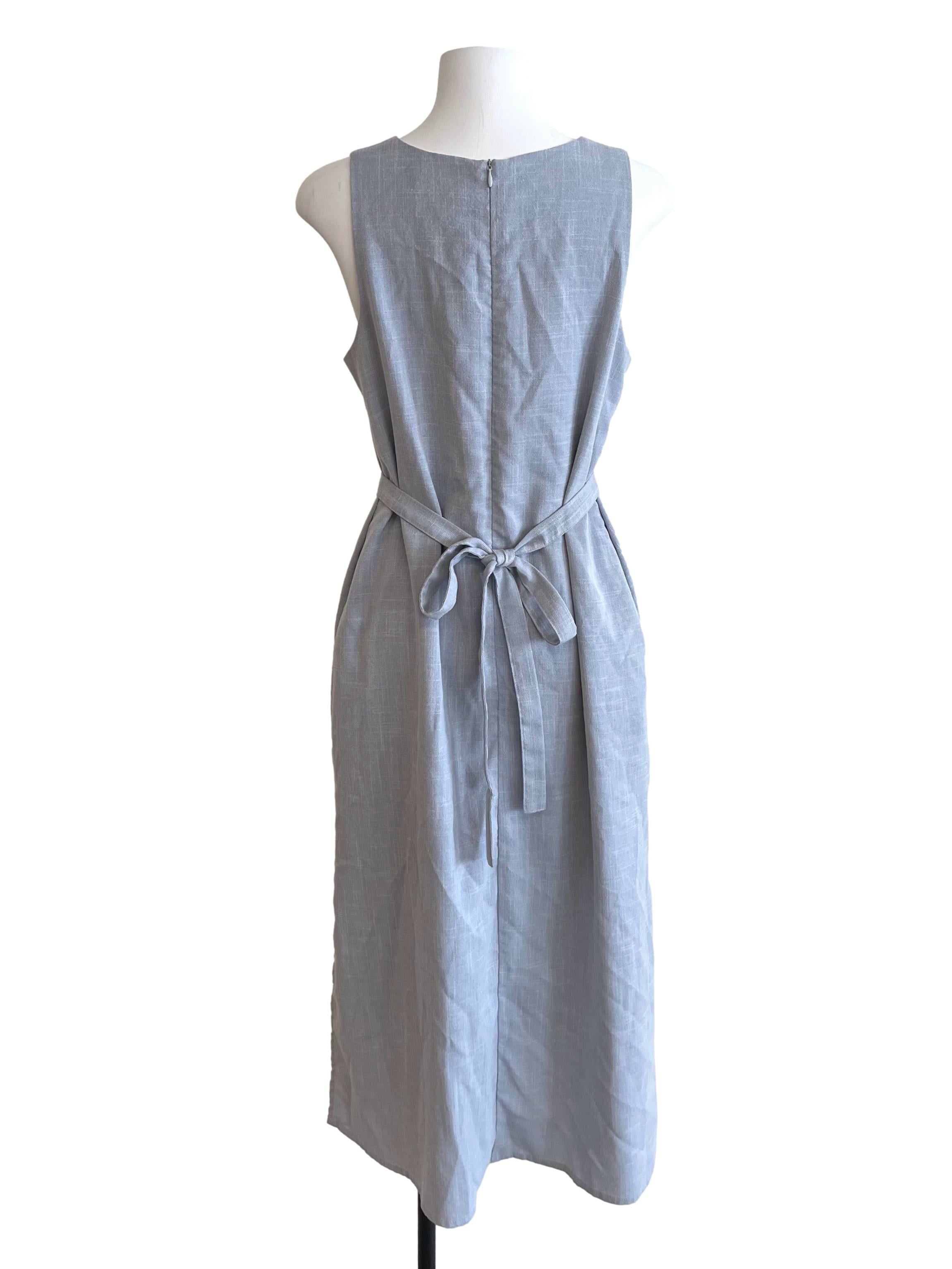Light Stone Sleeveless Baggy Dress