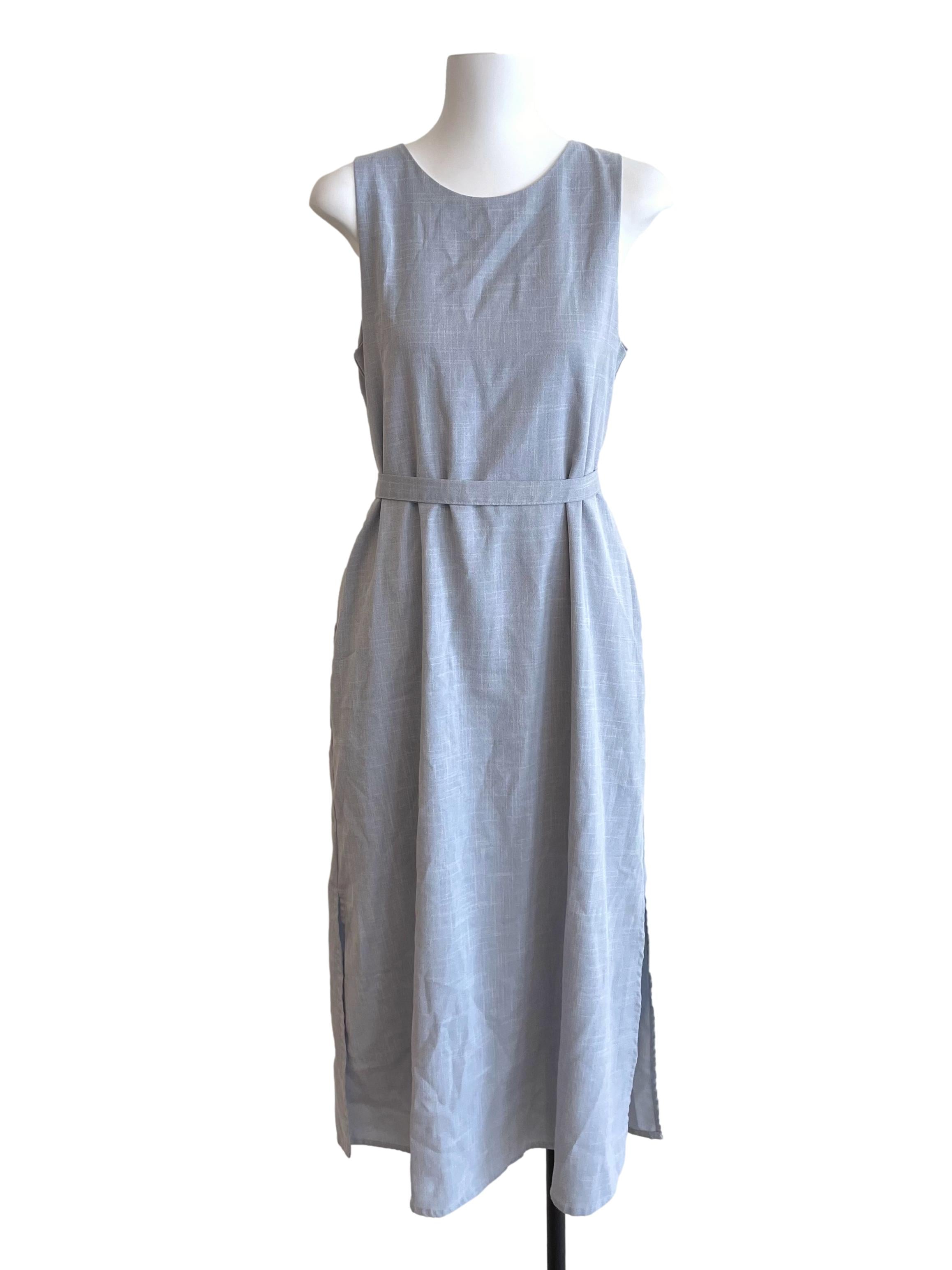Light Stone Sleeveless Baggy Dress