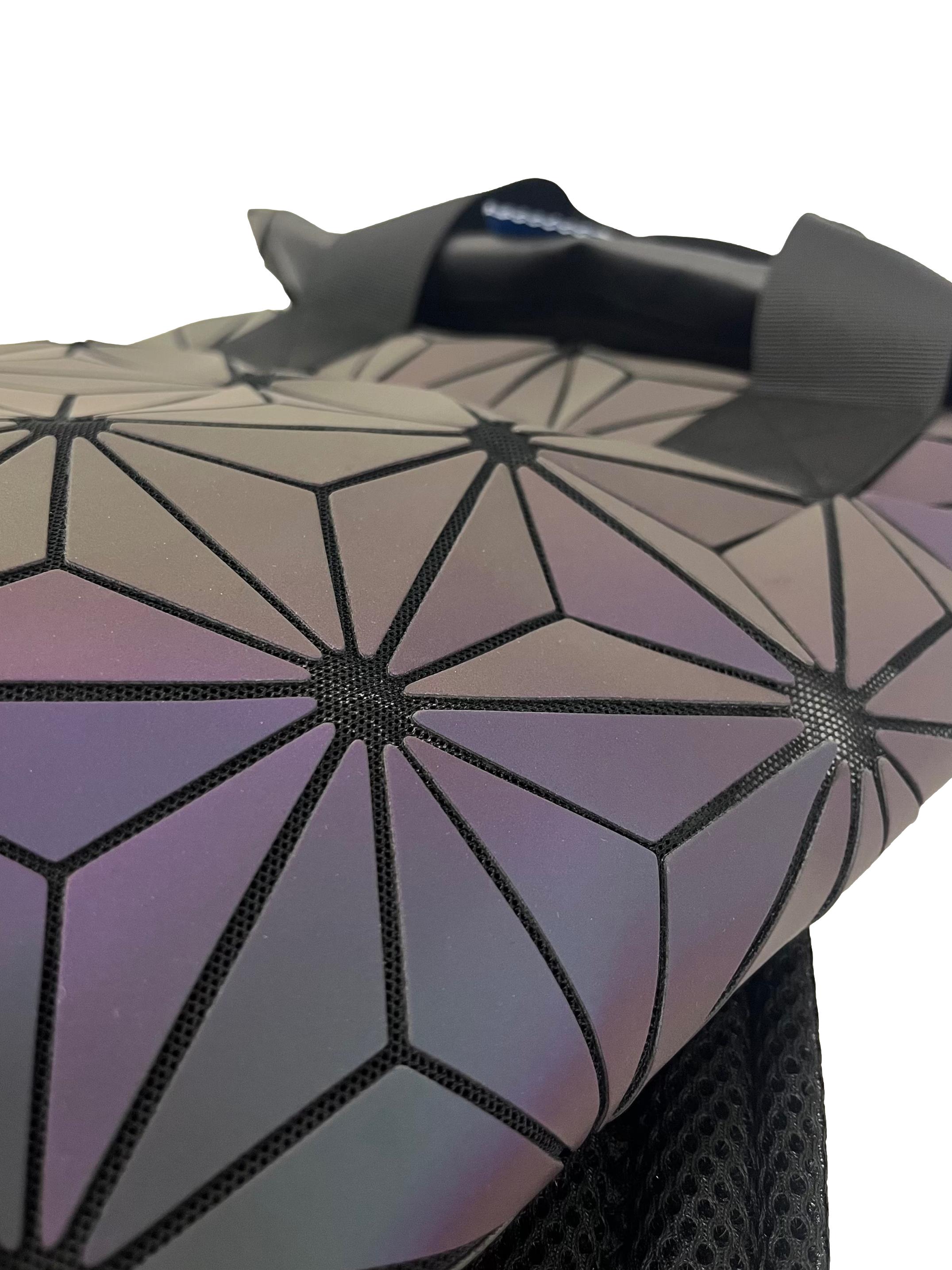 Black Purple 3D Print Backpack With Adjustable Straps