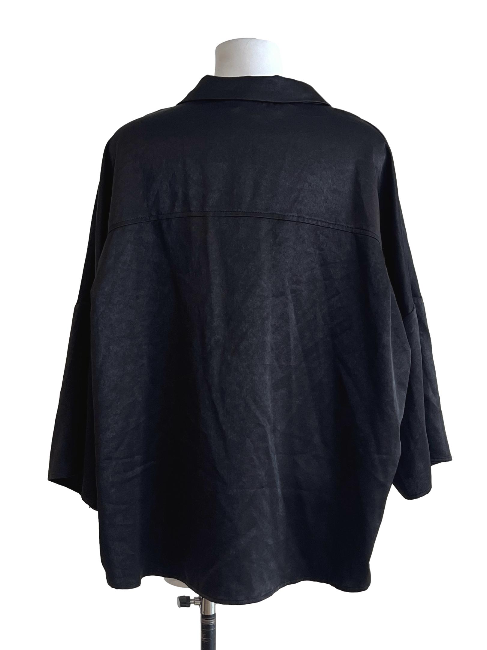 Jet Black V-Neck Cropped Top