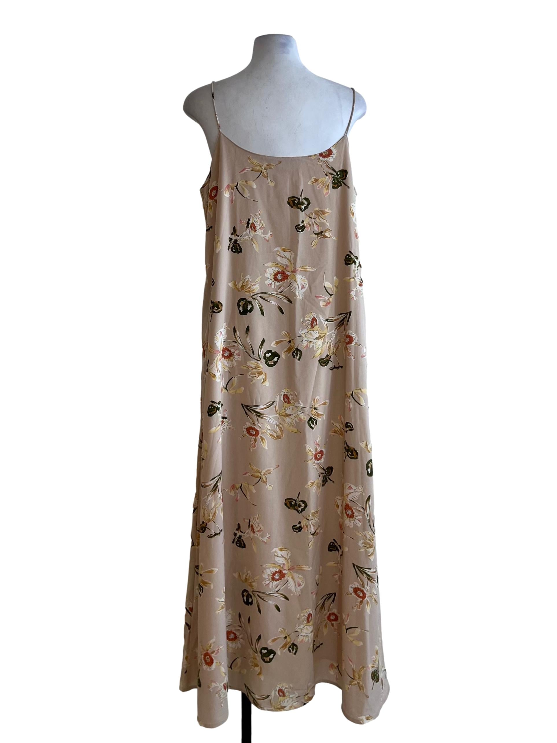 Beige Floral Shift Dress TEM