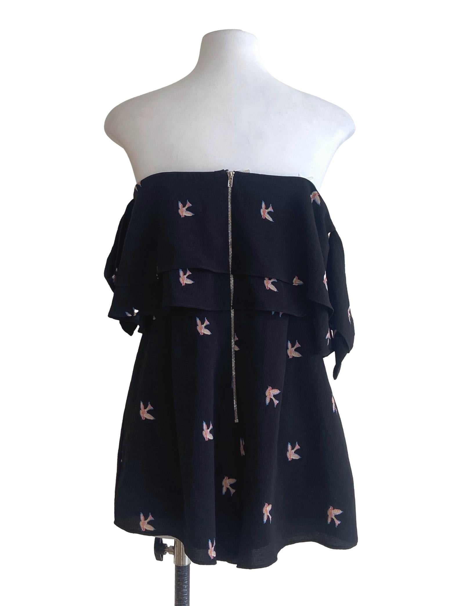 Black Drop Shoulder Romper