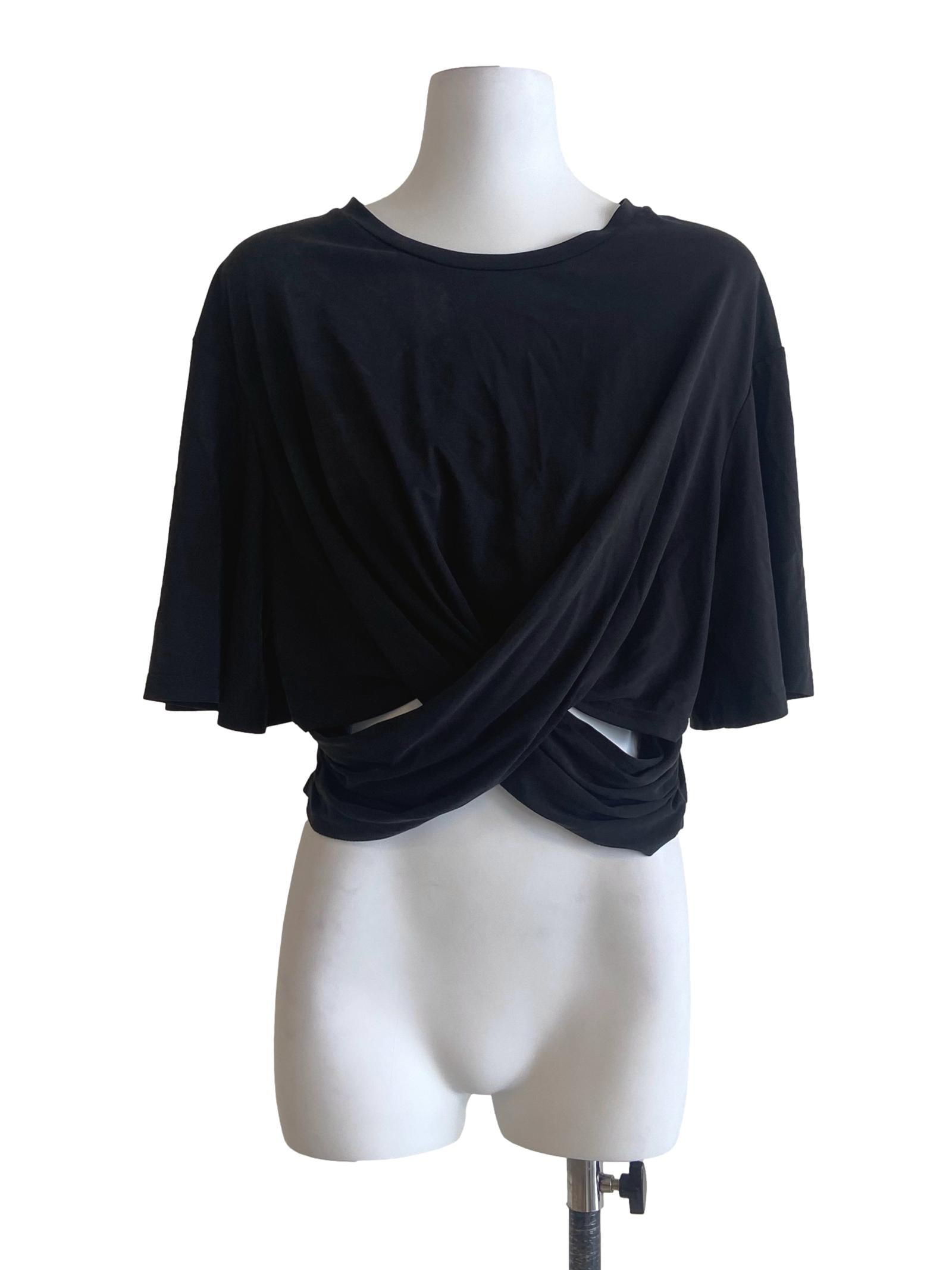 Black Cut Out Crop Top