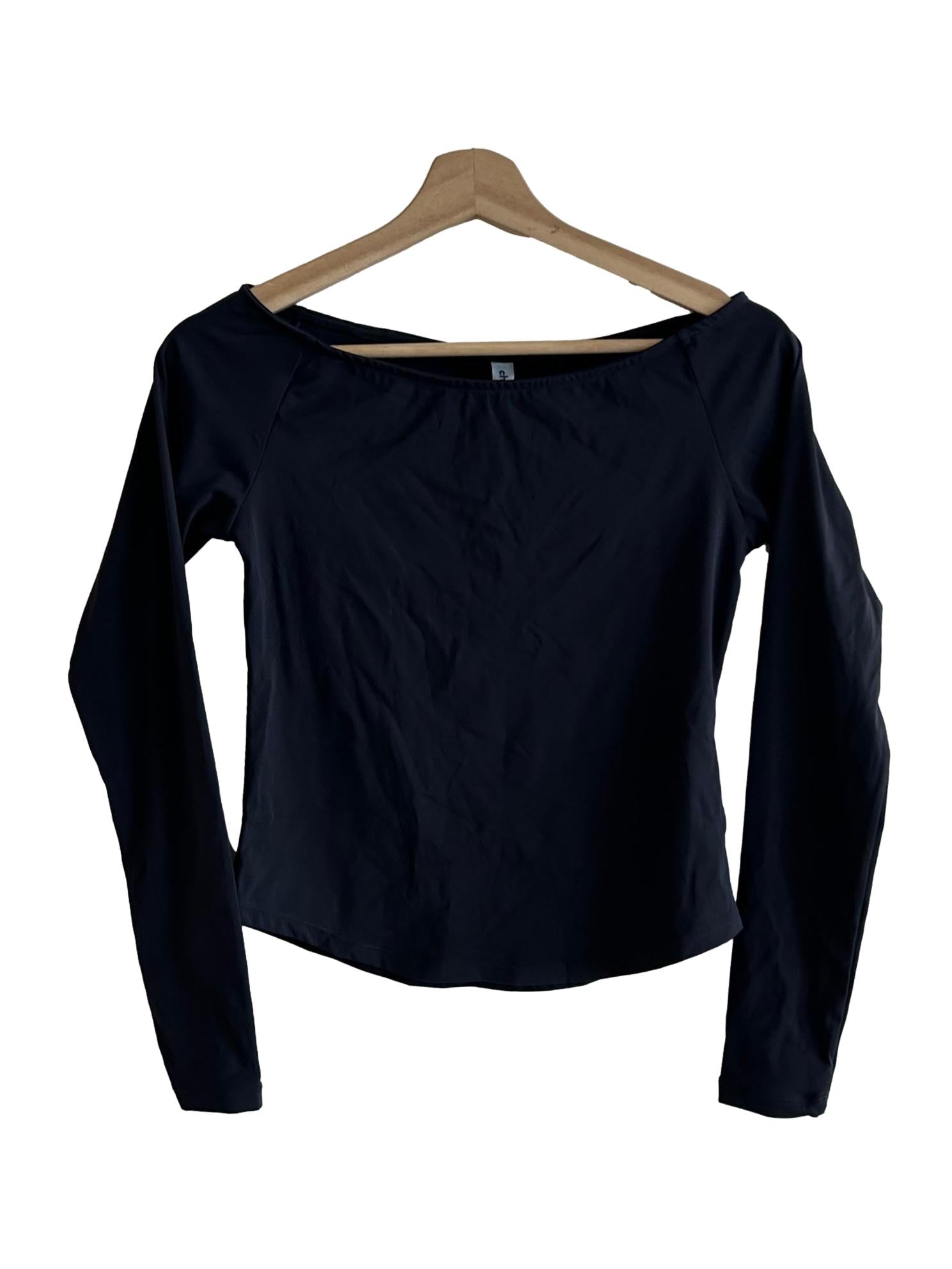 Ink Black Boat Neck Top