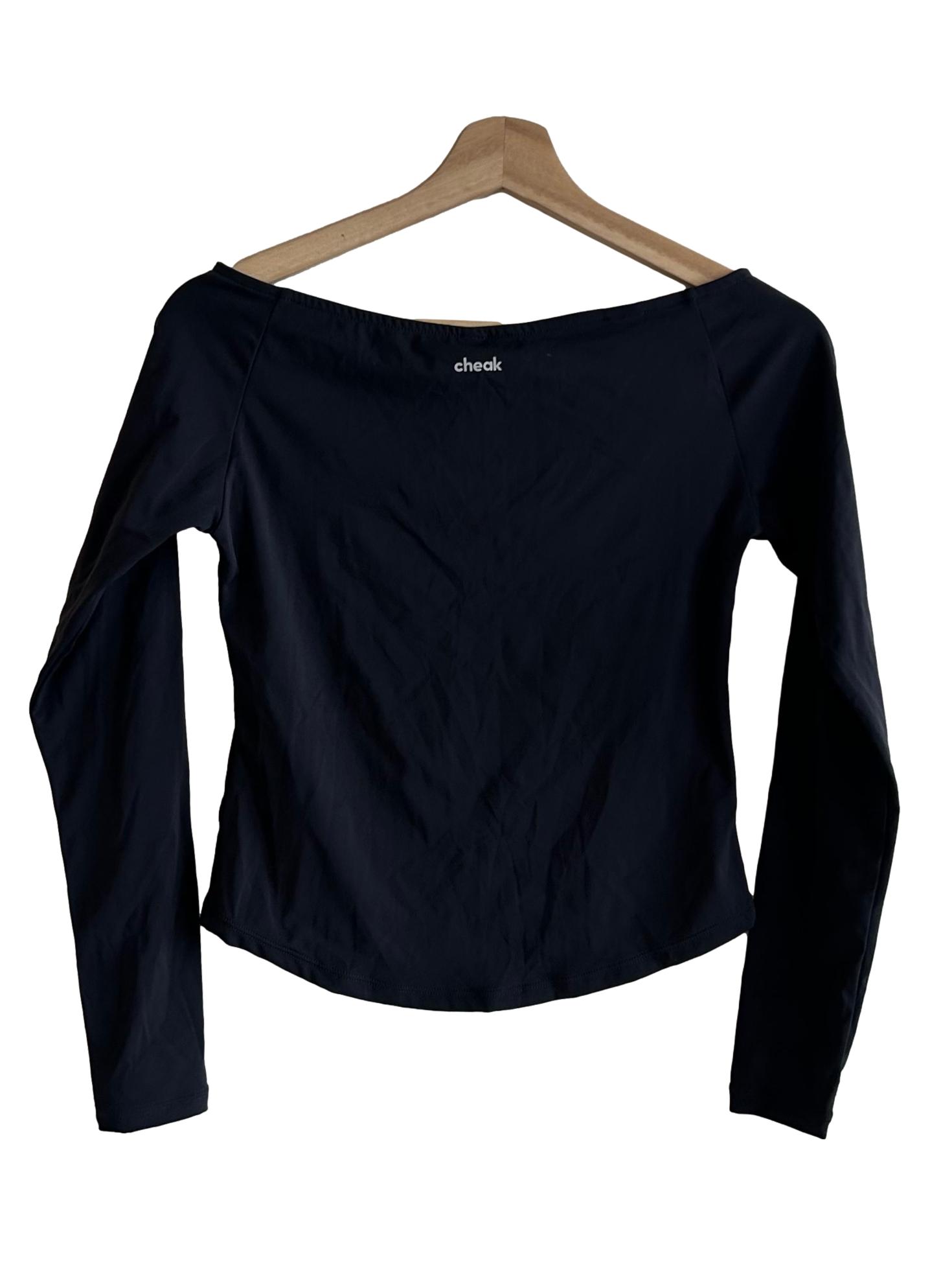 Ink Black Boat Neck Top