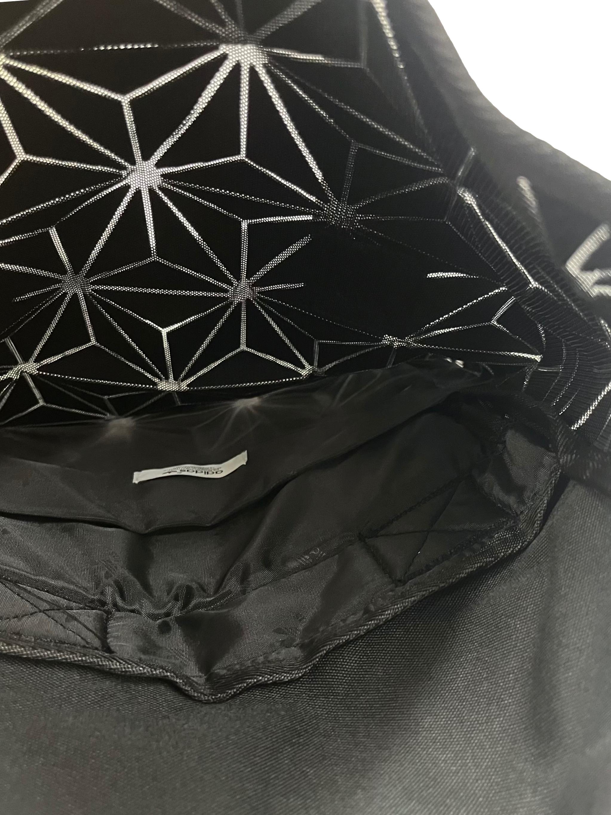 Black Purple 3D Print Backpack With Adjustable Straps