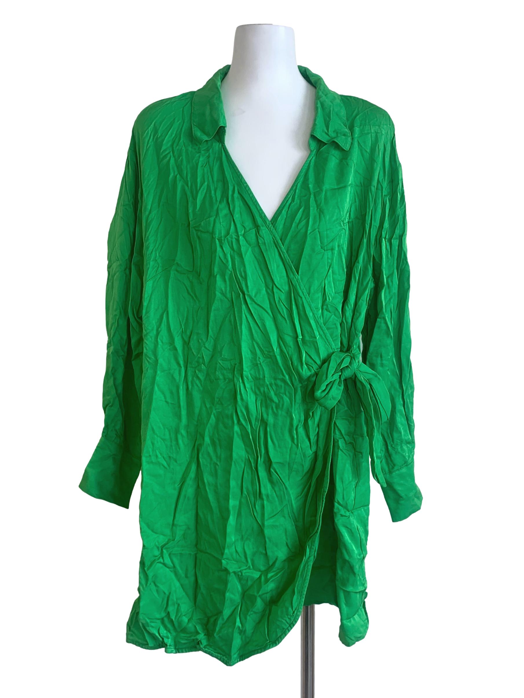Chartreuse Greem Wrap Dress