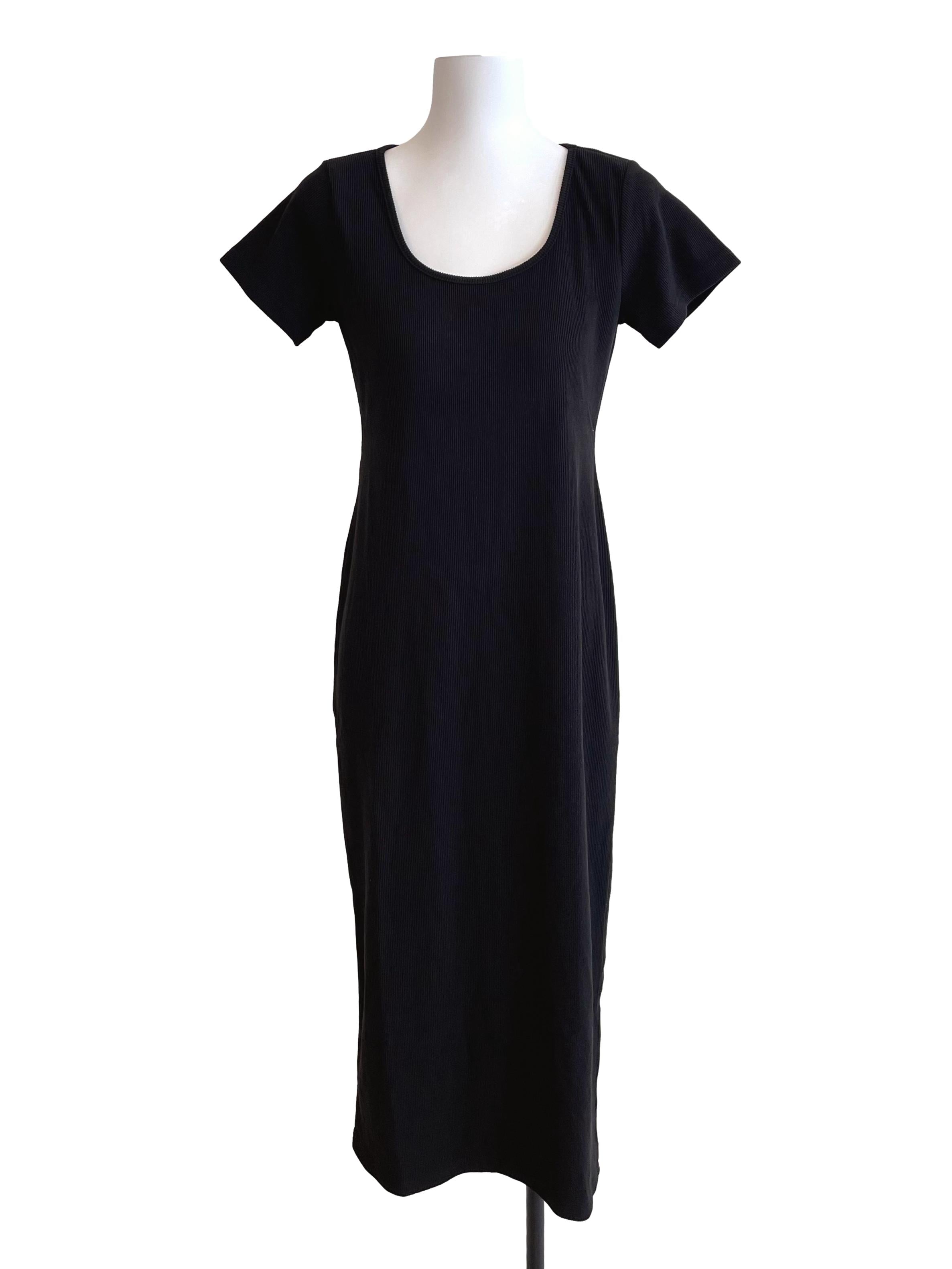 Charcoal Scoop Neck Slip Dress
