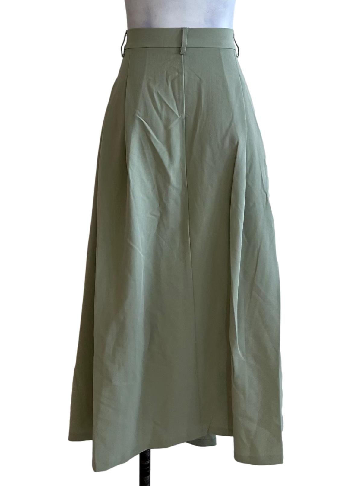 Olive Green High-Waisted A-Line Skirt
