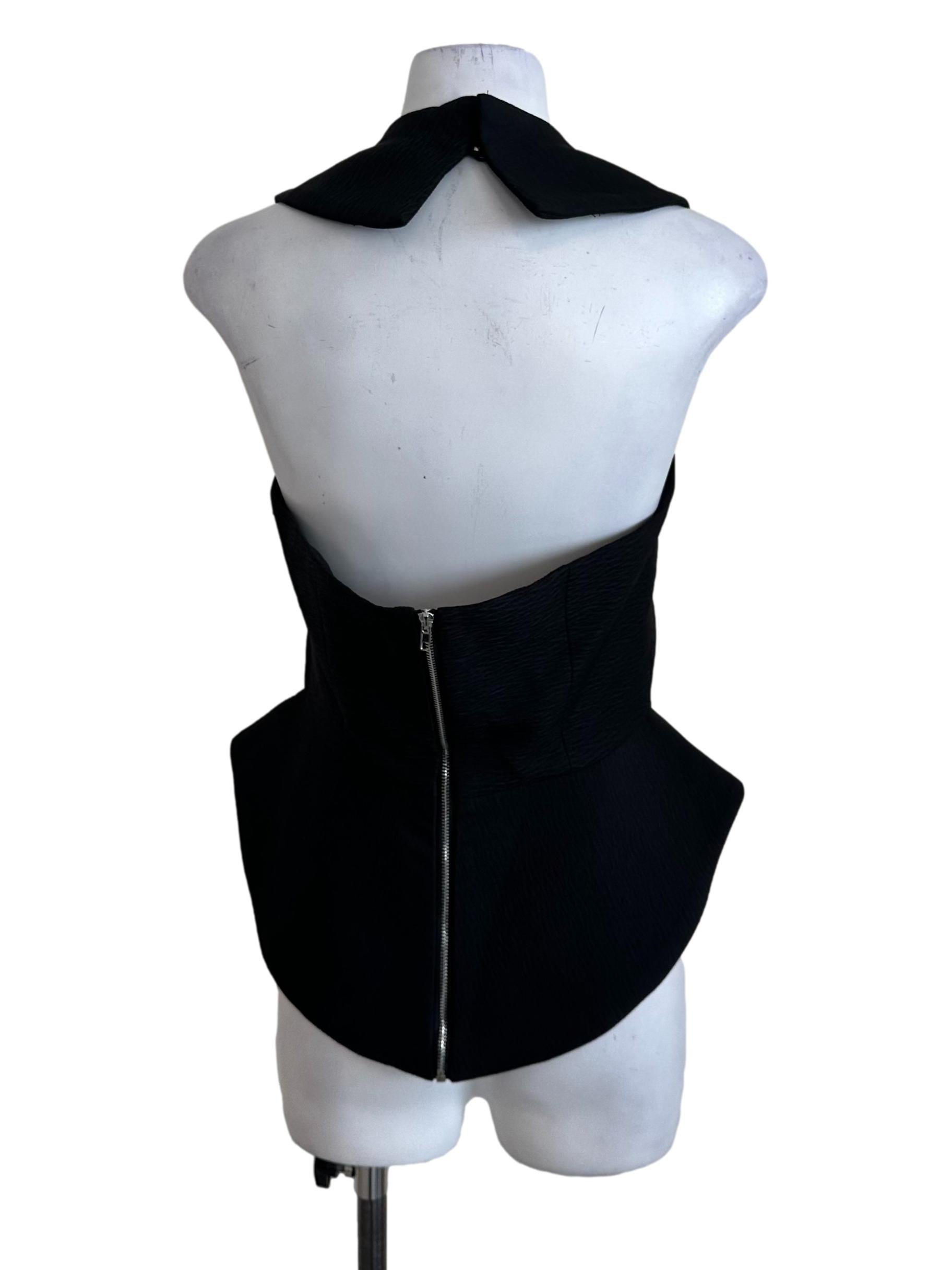 Onyx Black V Neck Halter Top