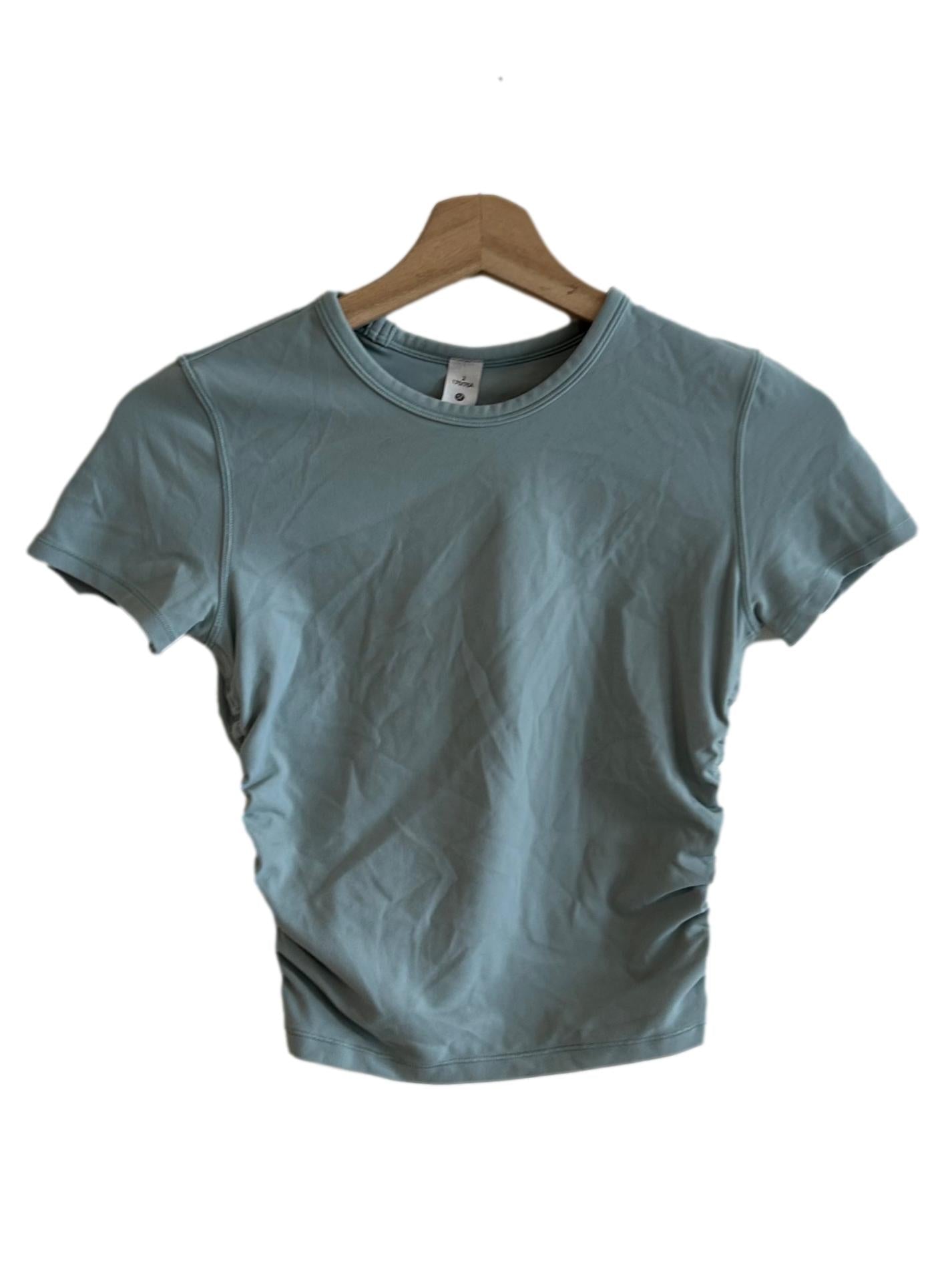 Powder Blue Ruched Side Top
