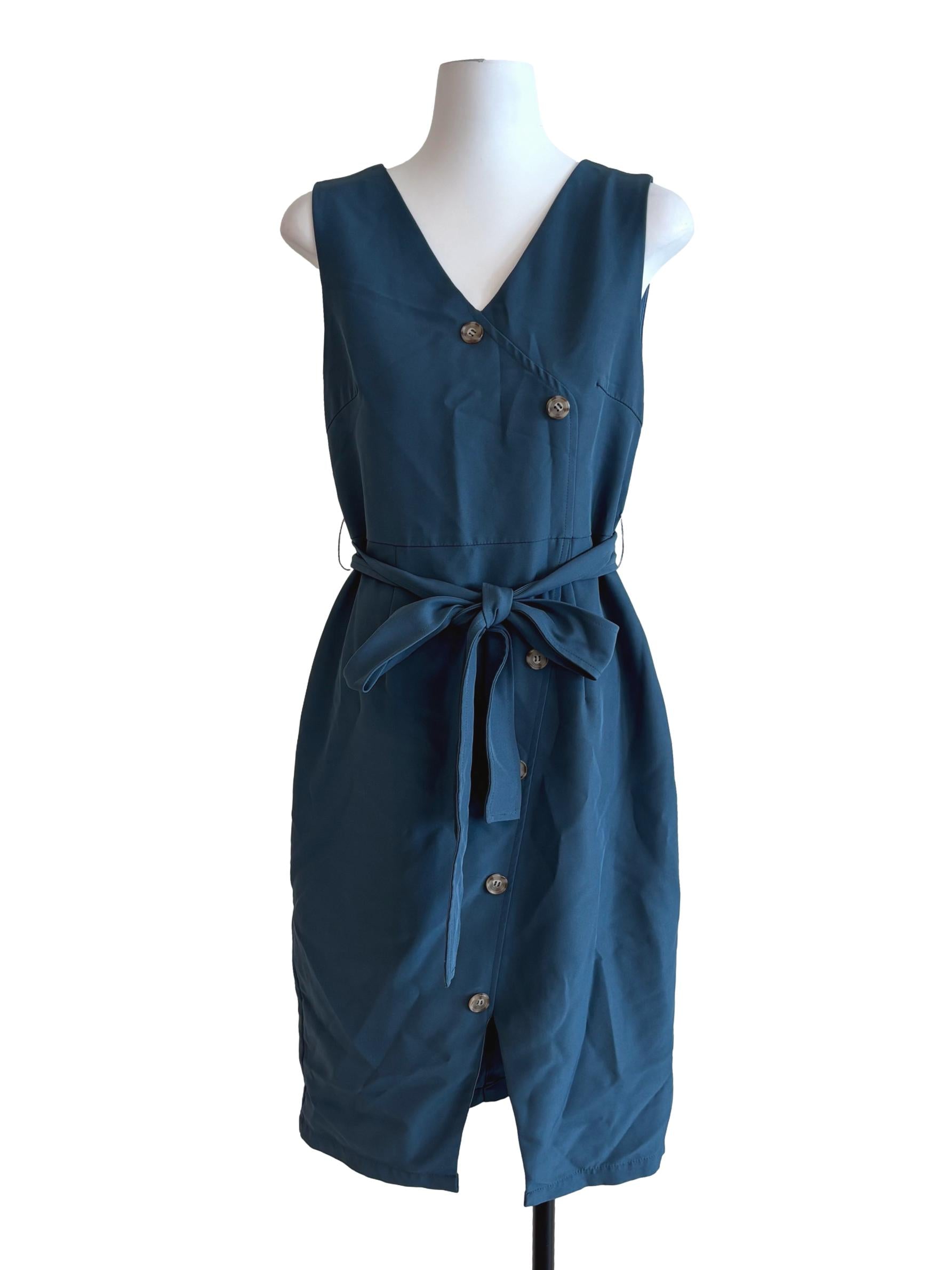 Lapis Blue Sleeveless Pencil Dress