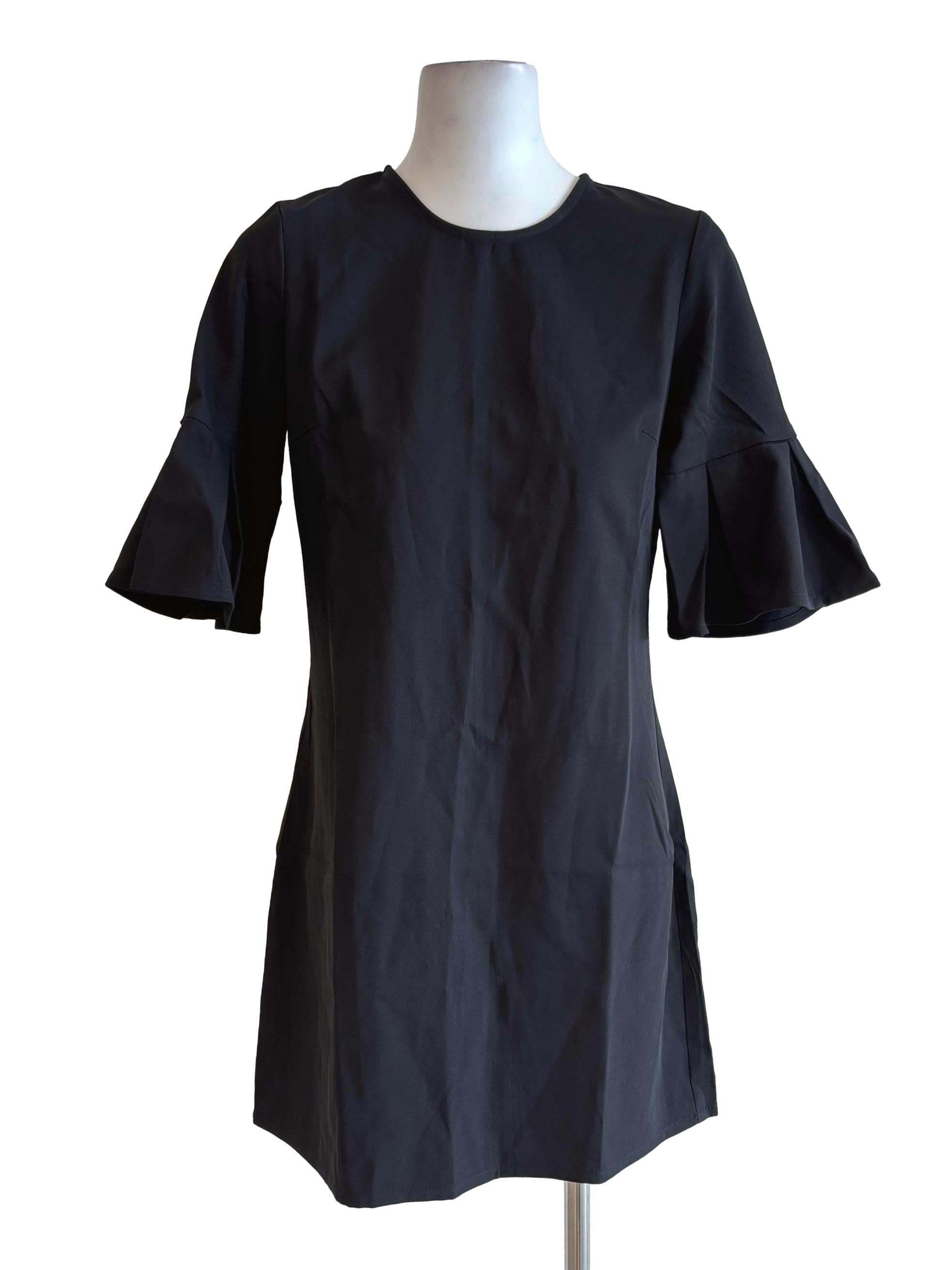 Black Ruffle Sleeve Mini Dress LB