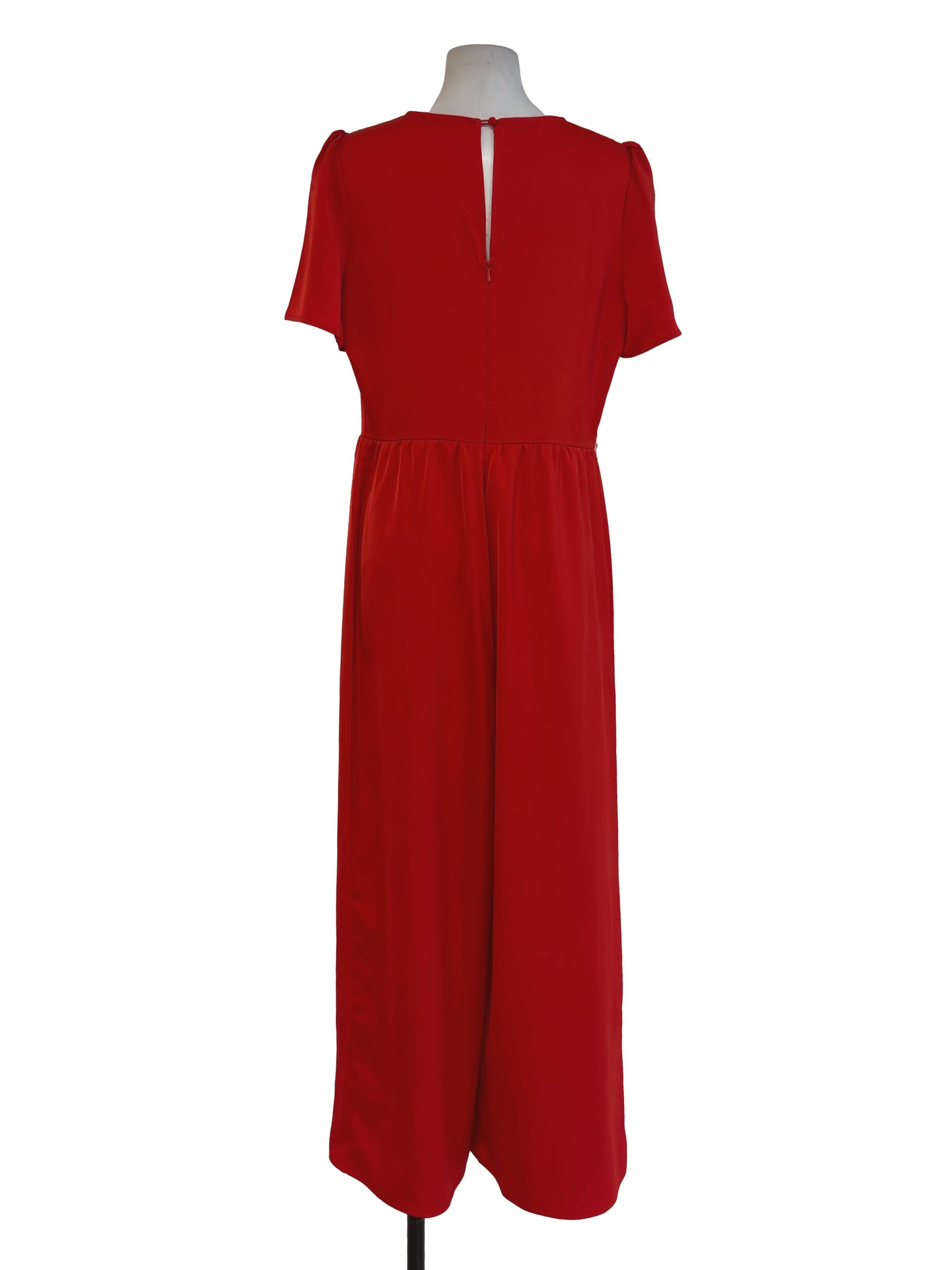 Bright Red Empire Jumpsuit