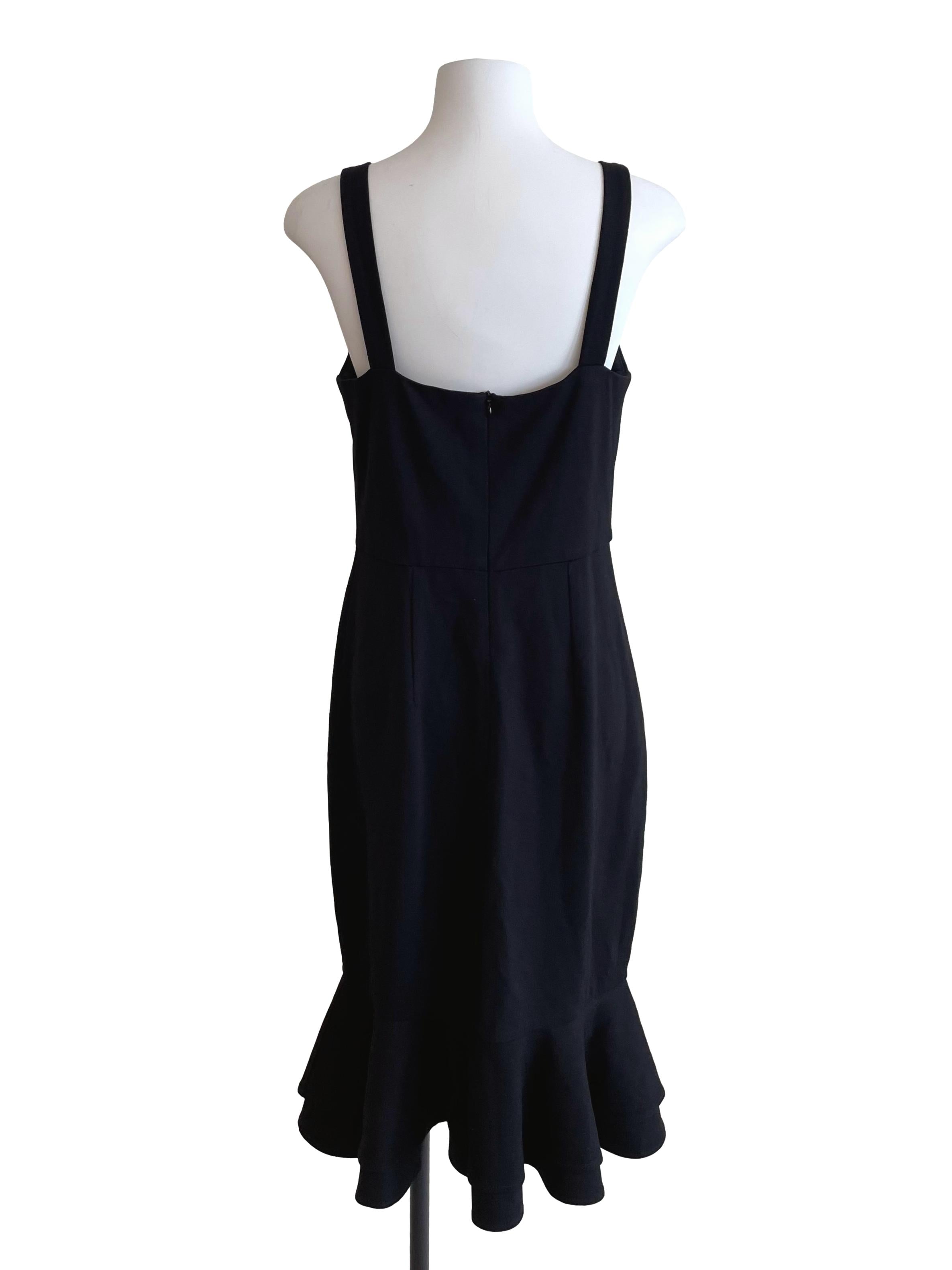 Black Flounced Sheath Dress