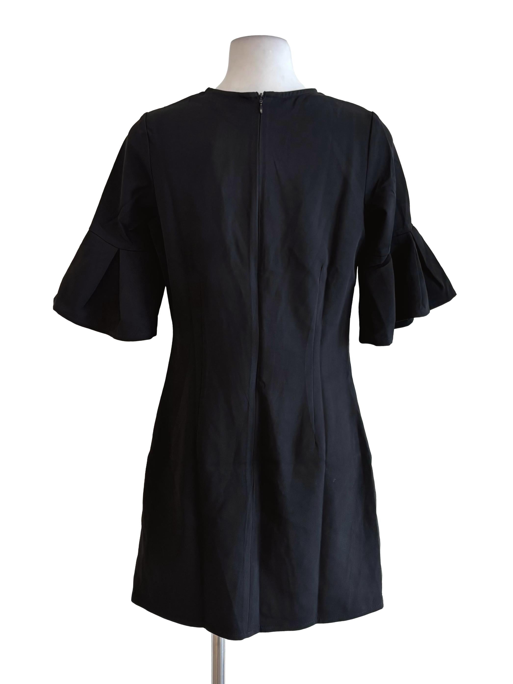 Black Ruffle Sleeve Mini Dress LB