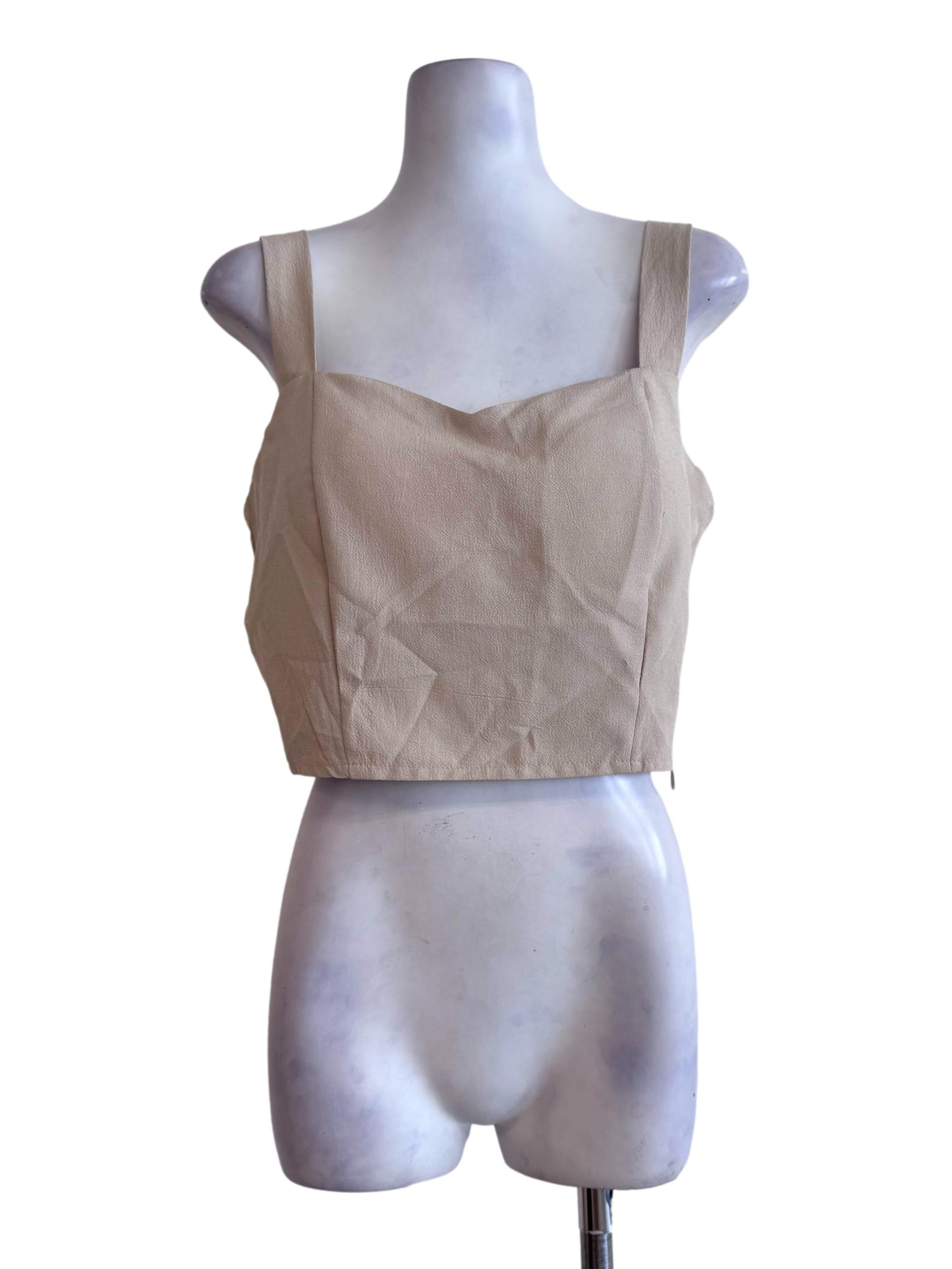 Tortilla Brown Spaghetti Strap Sleeveless Top