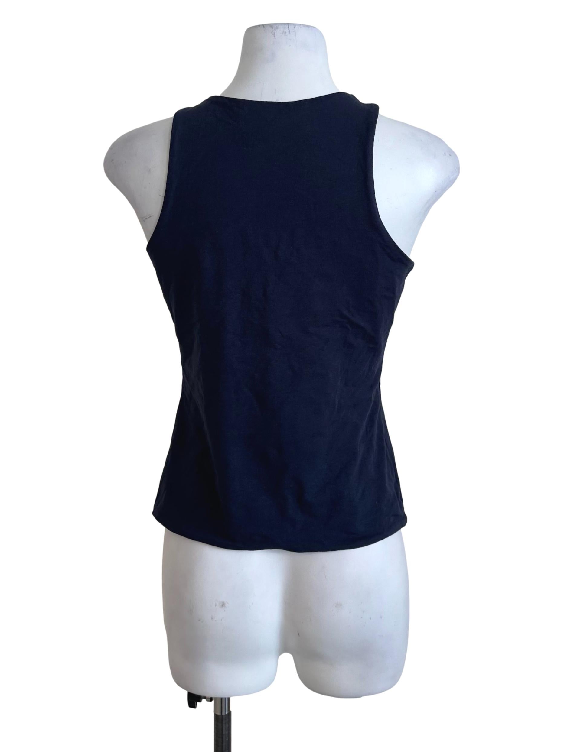 Midnight Blue Round Neck Tank Top