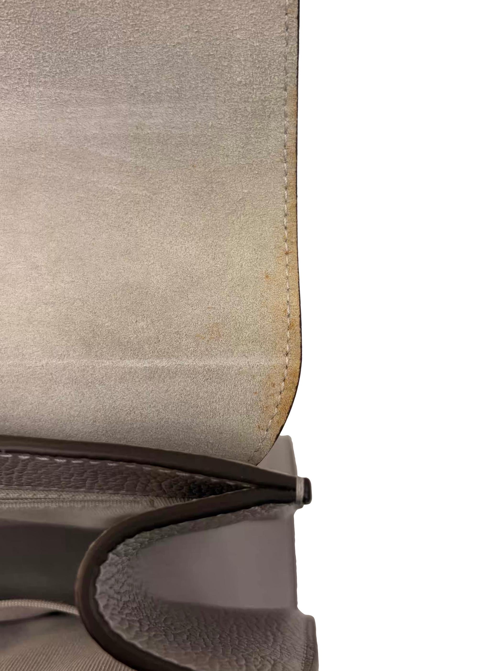 Light Grey Bella Top-Handle Leather Shoulder Bag