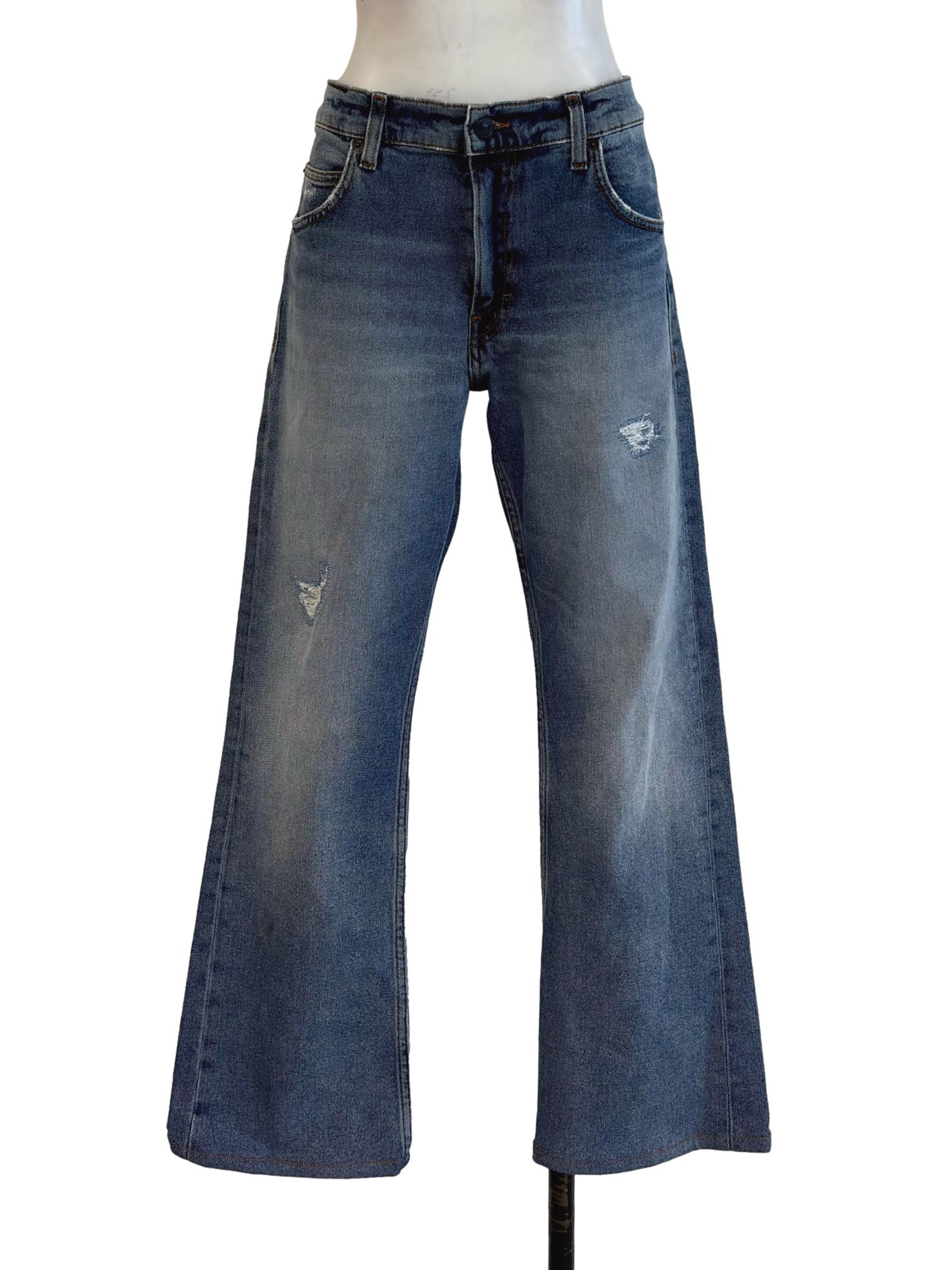 Blue Denim Flare Jeans