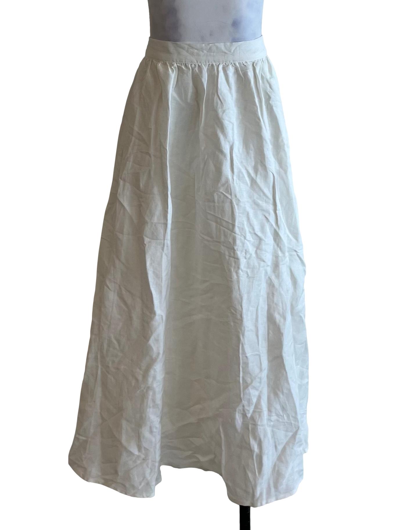 White High-Waisted A-Line Skirt LB