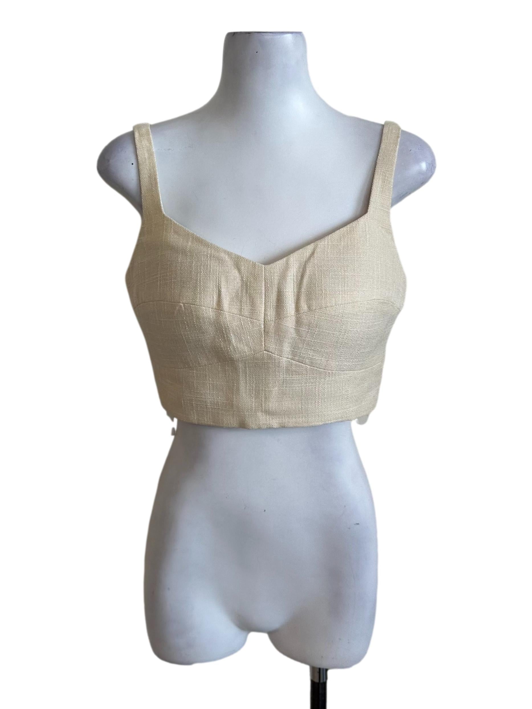 Butter Yellow Textured V Neck Top
