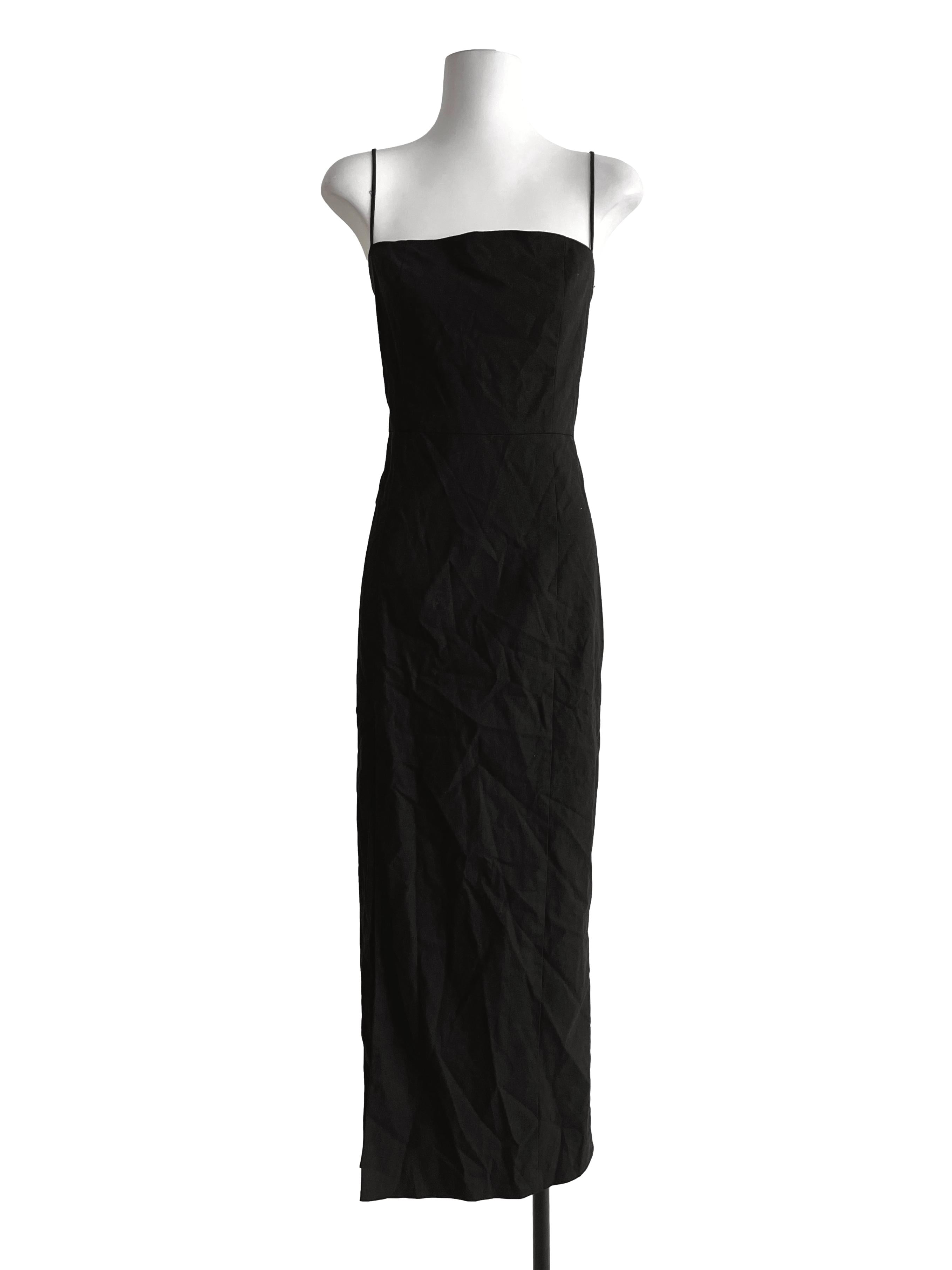 Onyx Black Square Sleeveless Dress