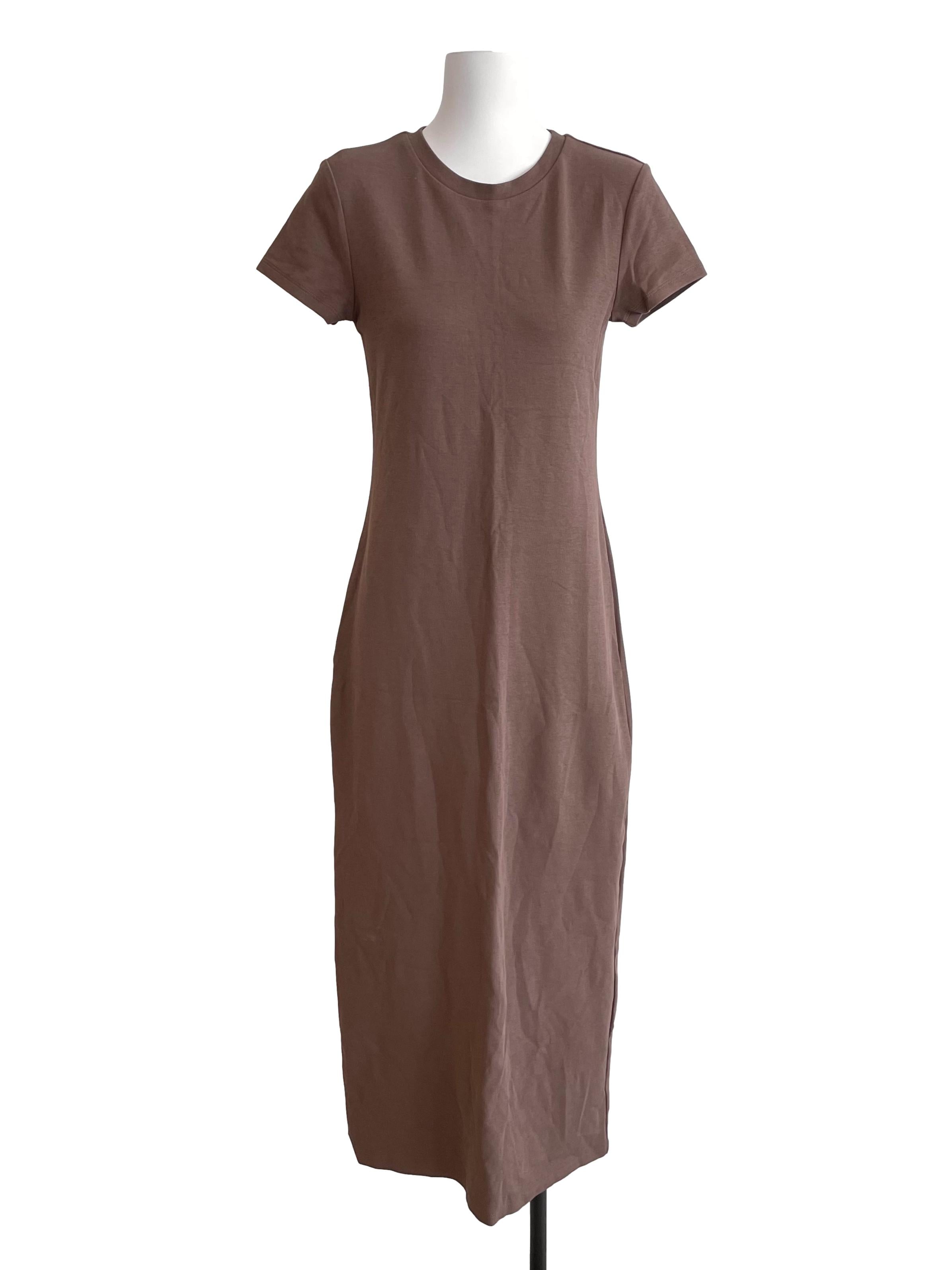Light Coffee Long Tee Dress