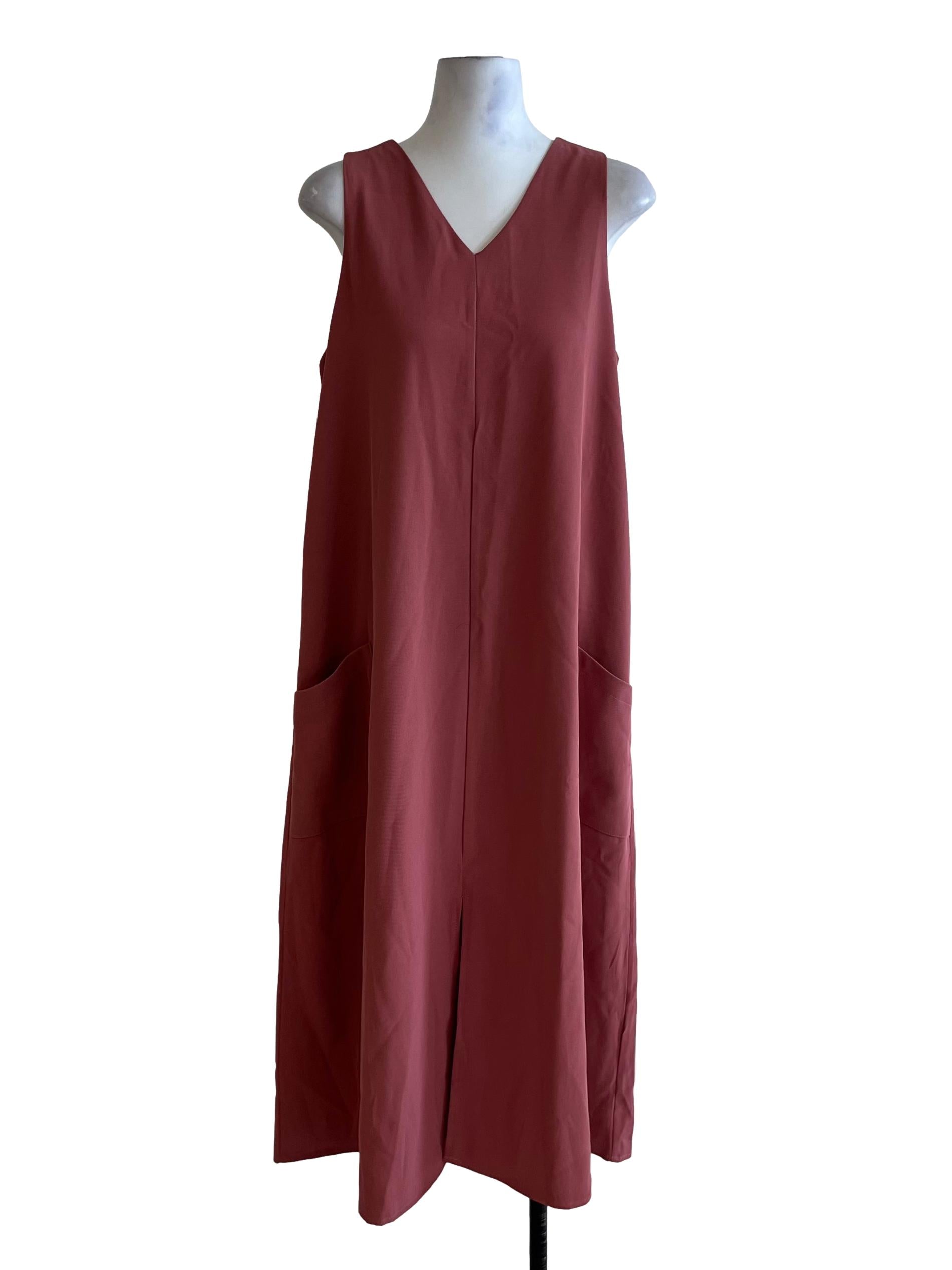 Punch Pink V-Neckline Shift Dress TEM