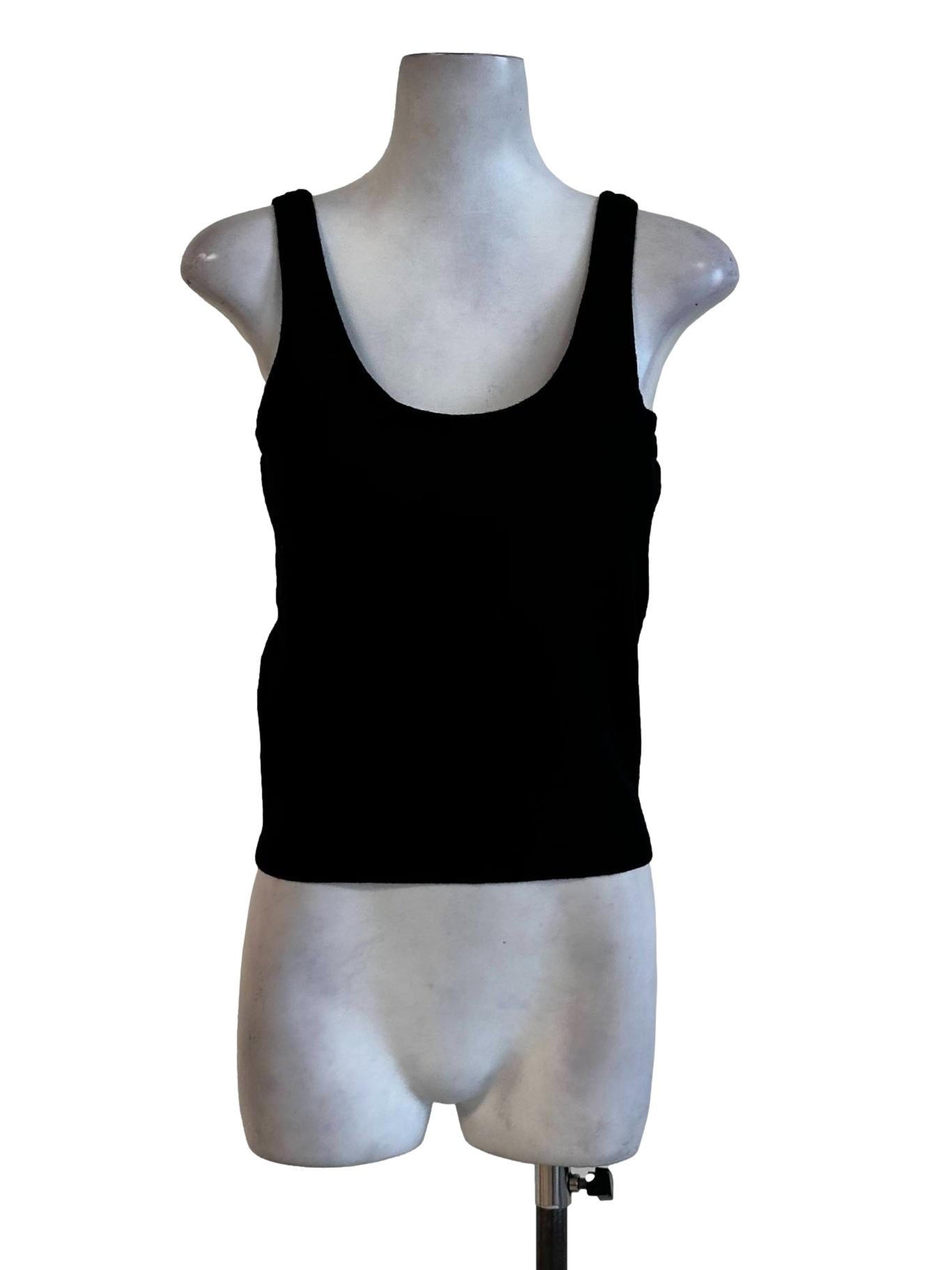Black Scoop Neckline Sleeveless Top
