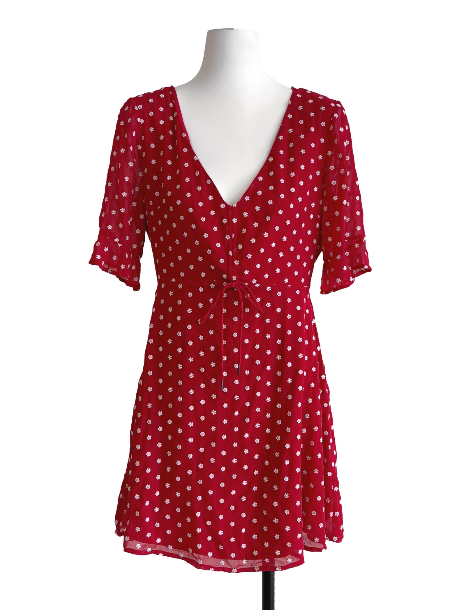Candy Red Floral Mini Dress
