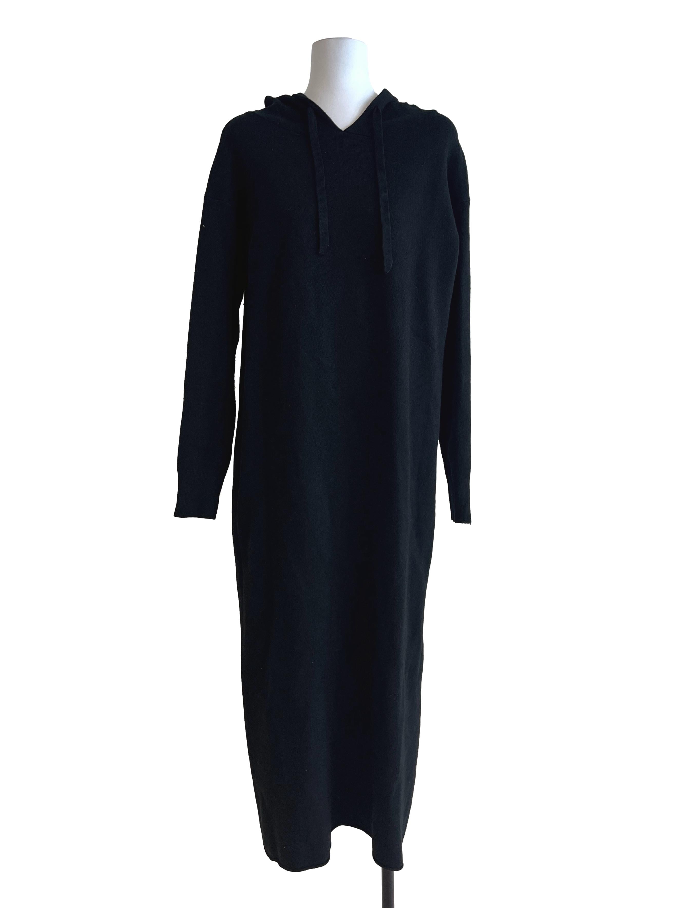 Jet Black Hoodie Dress
