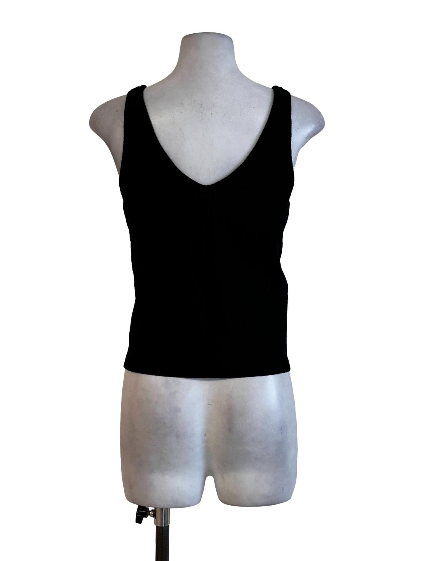 Black Scoop Neckline Sleeveless Top