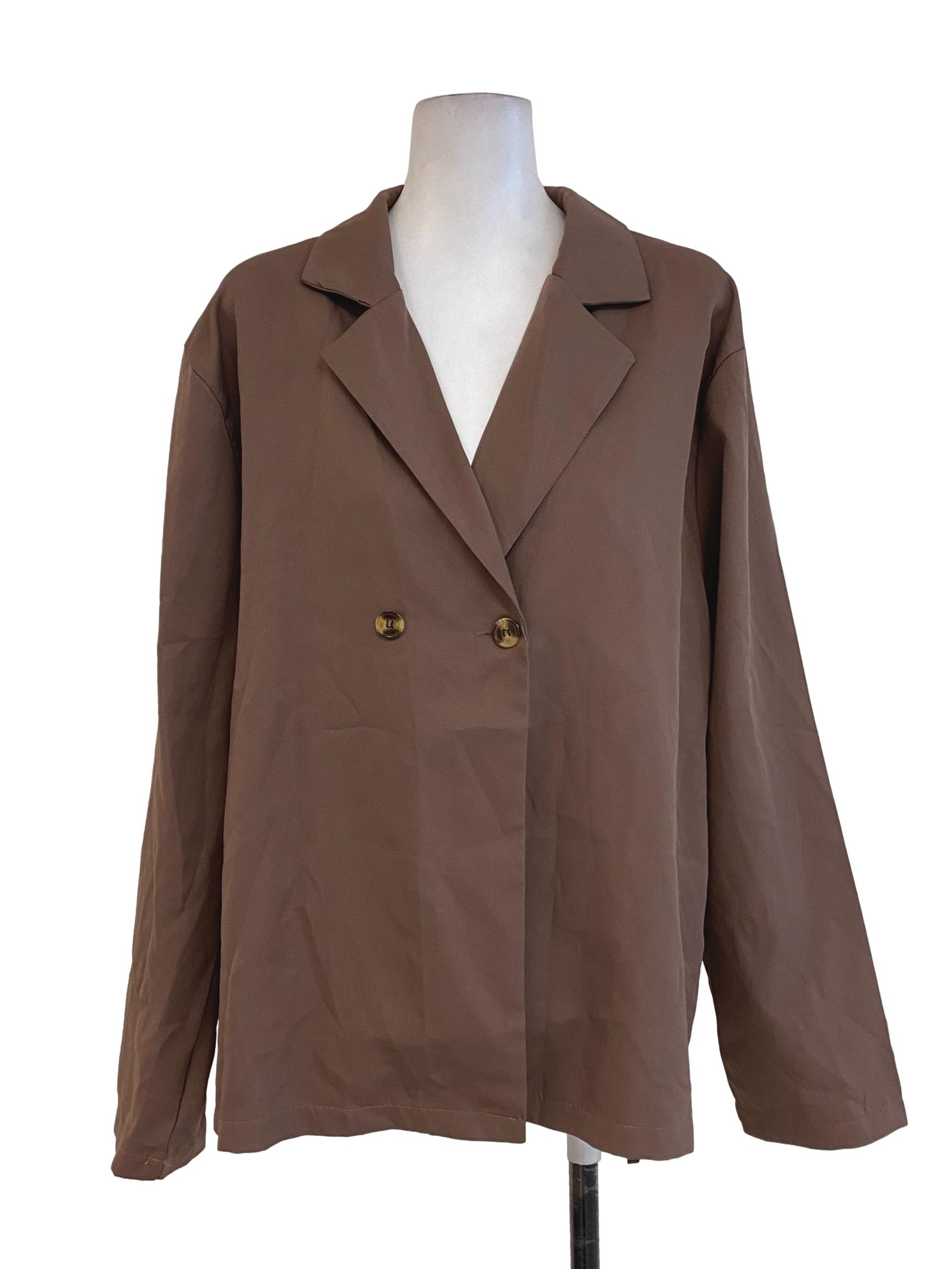 Brown Plain Blazer