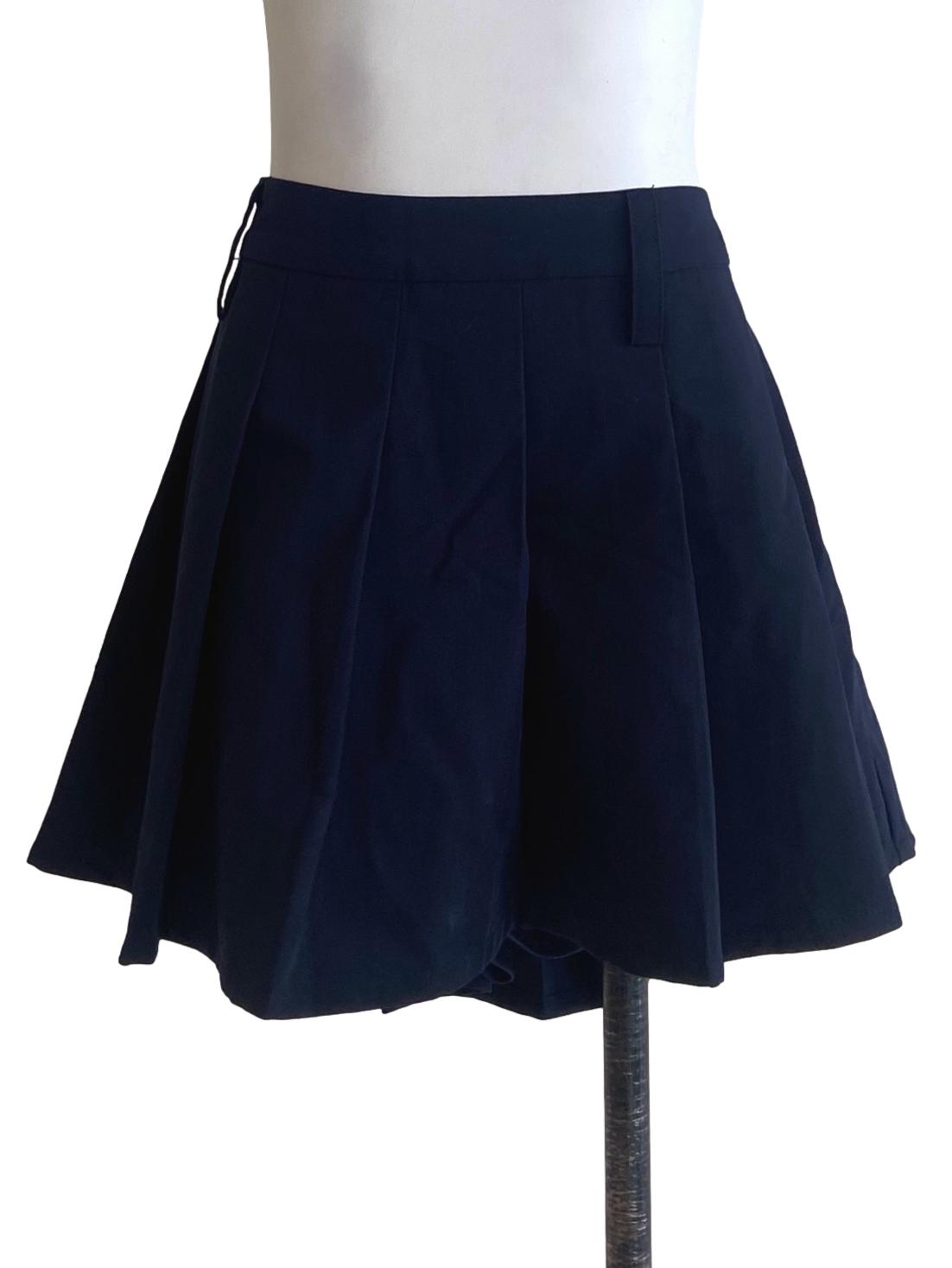 Navy Blue Pleated Circle Skirt TTR