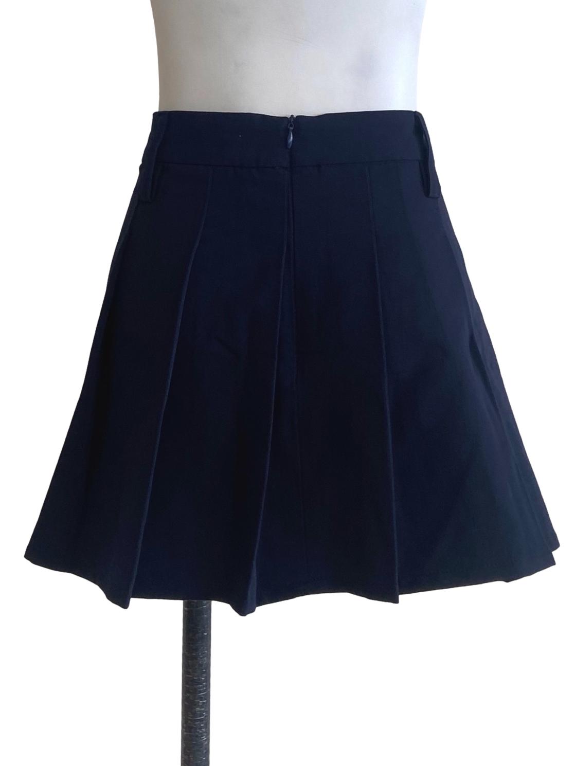 Navy Blue Pleated Circle Skirt TTR