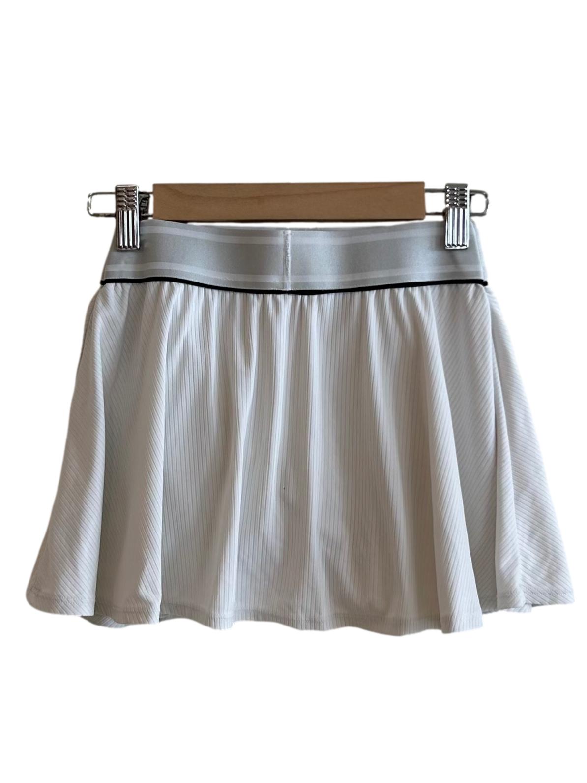 Pearl White Ribbed Sport Skirt
