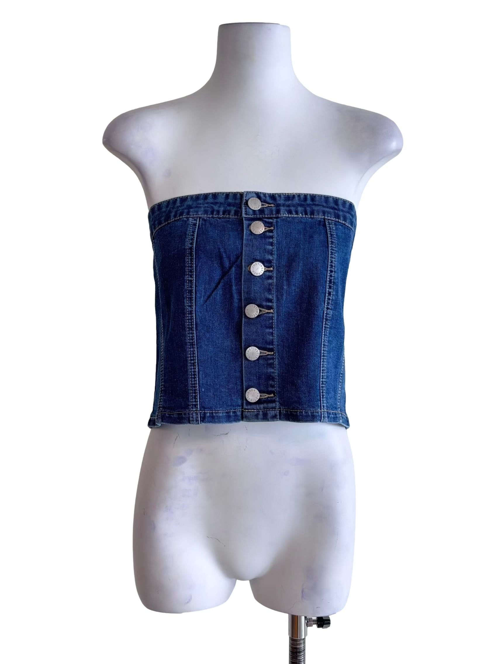 Blue Franc Denim Button Tube Top