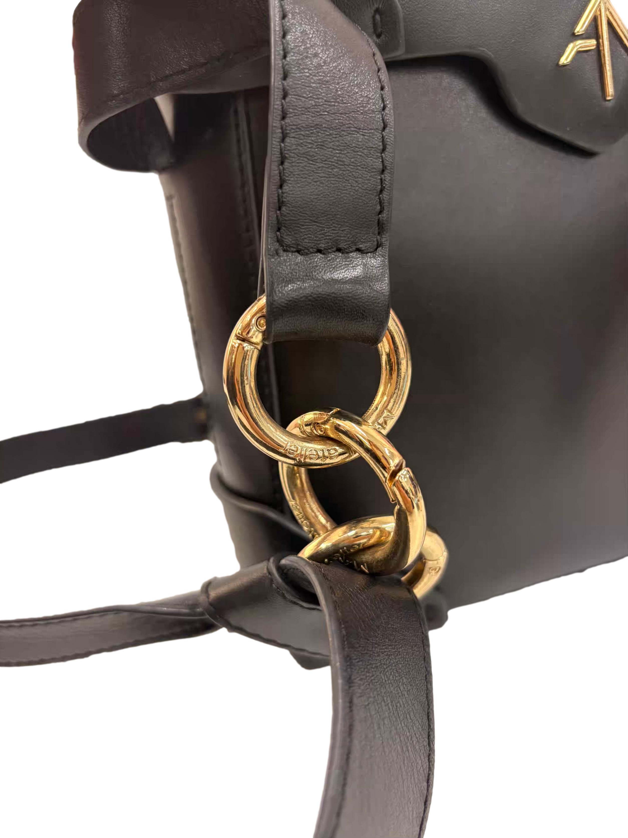 Black Mini Pristine Leather Crossbody Bag