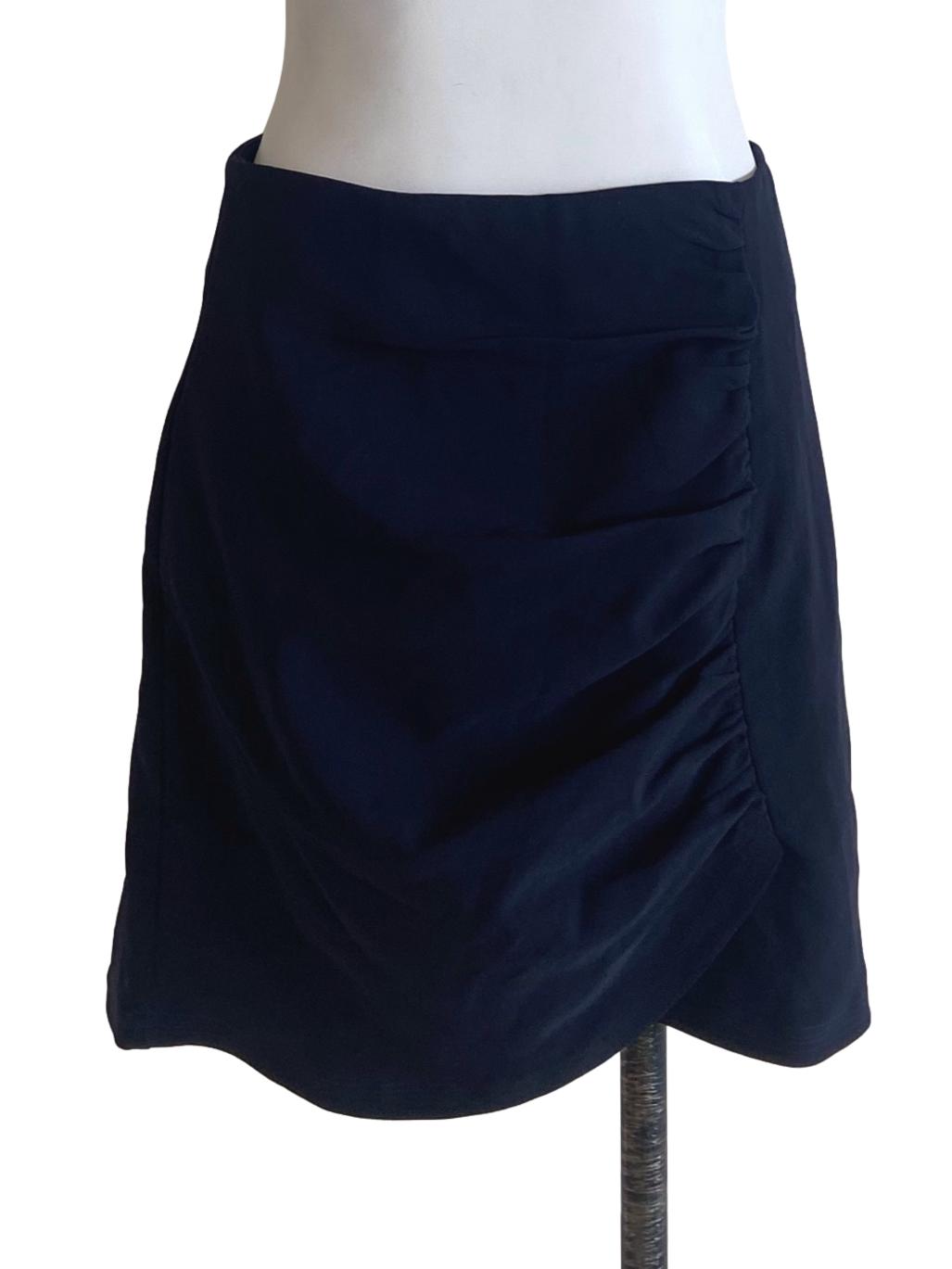 Navy Blue Asymmetric Tube Skirt