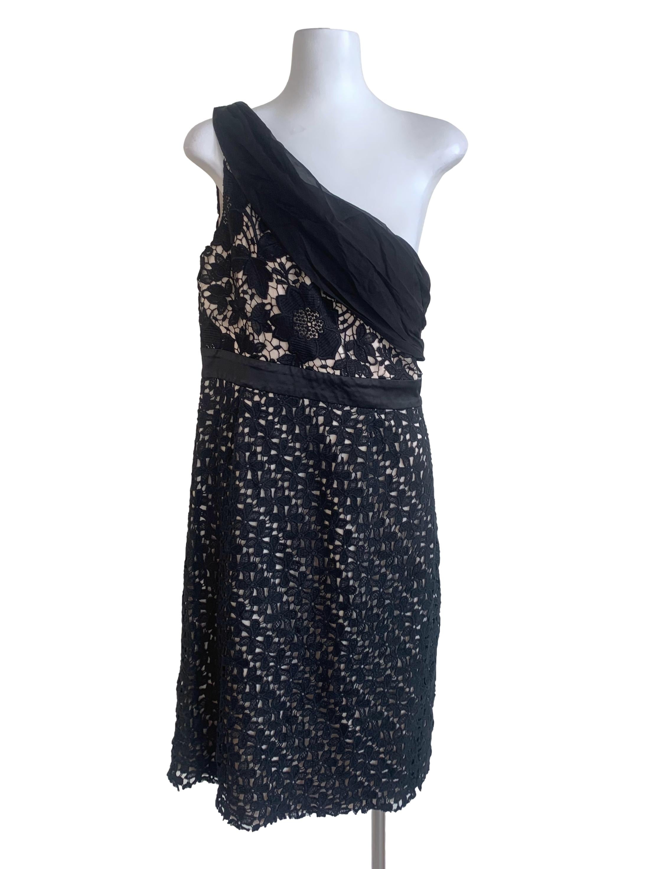 Ebony Lace One Shoulder Dress