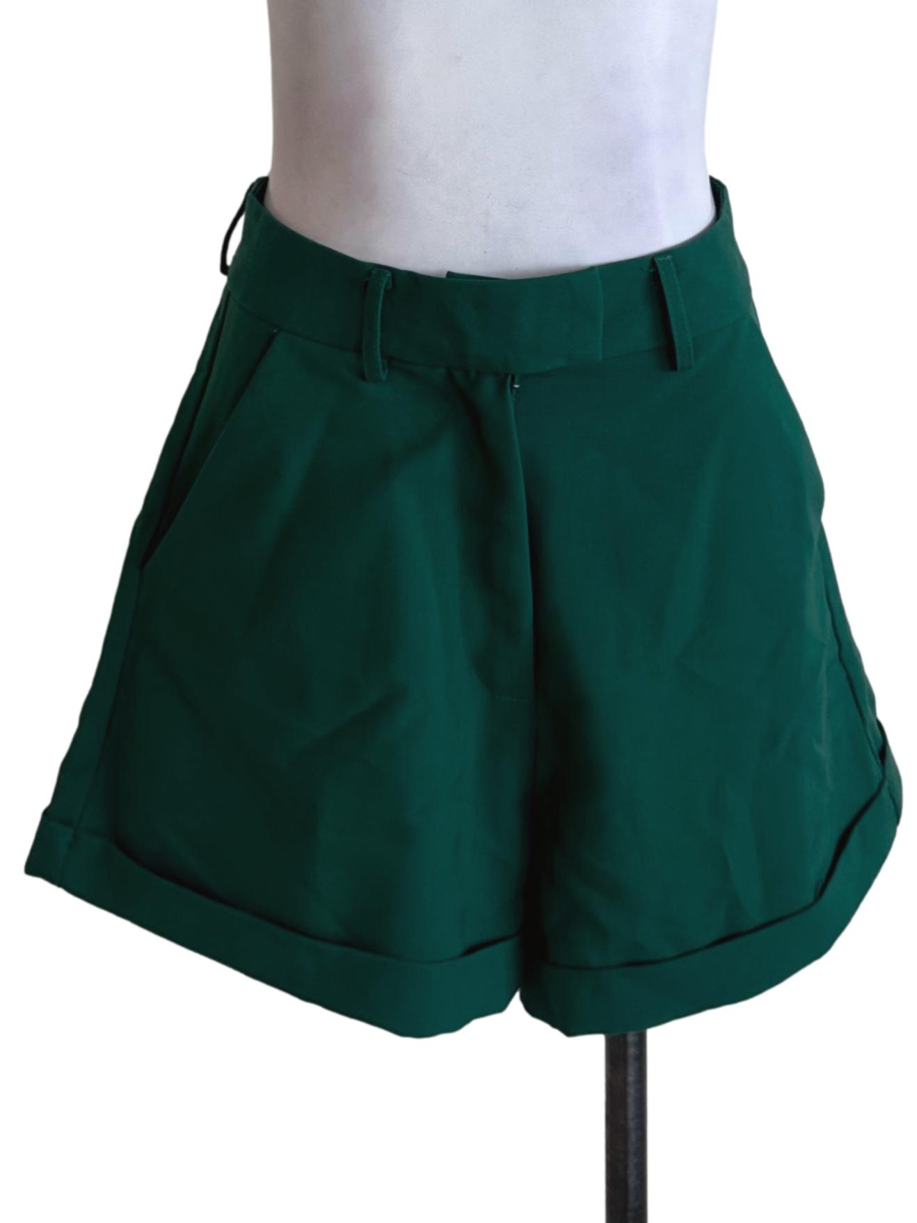 Forest Green Plain Shorts YHF