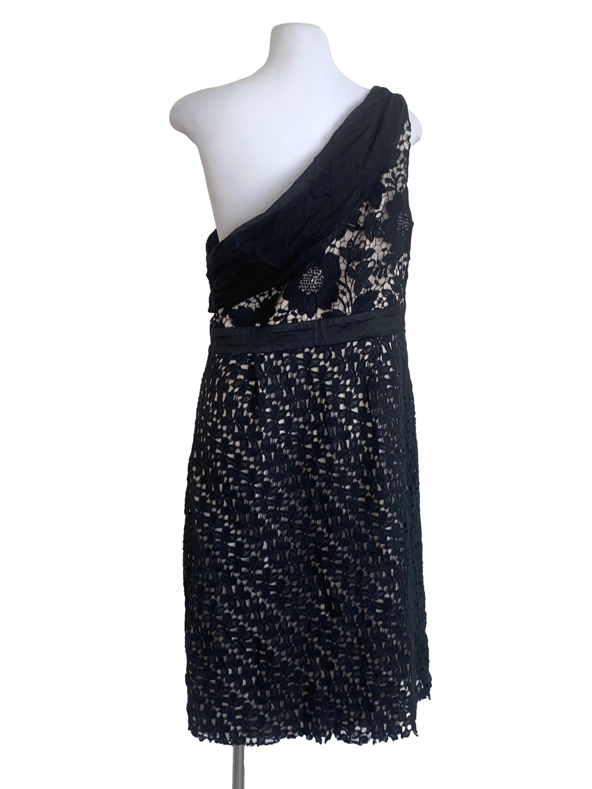 Ebony Lace One Shoulder Dress