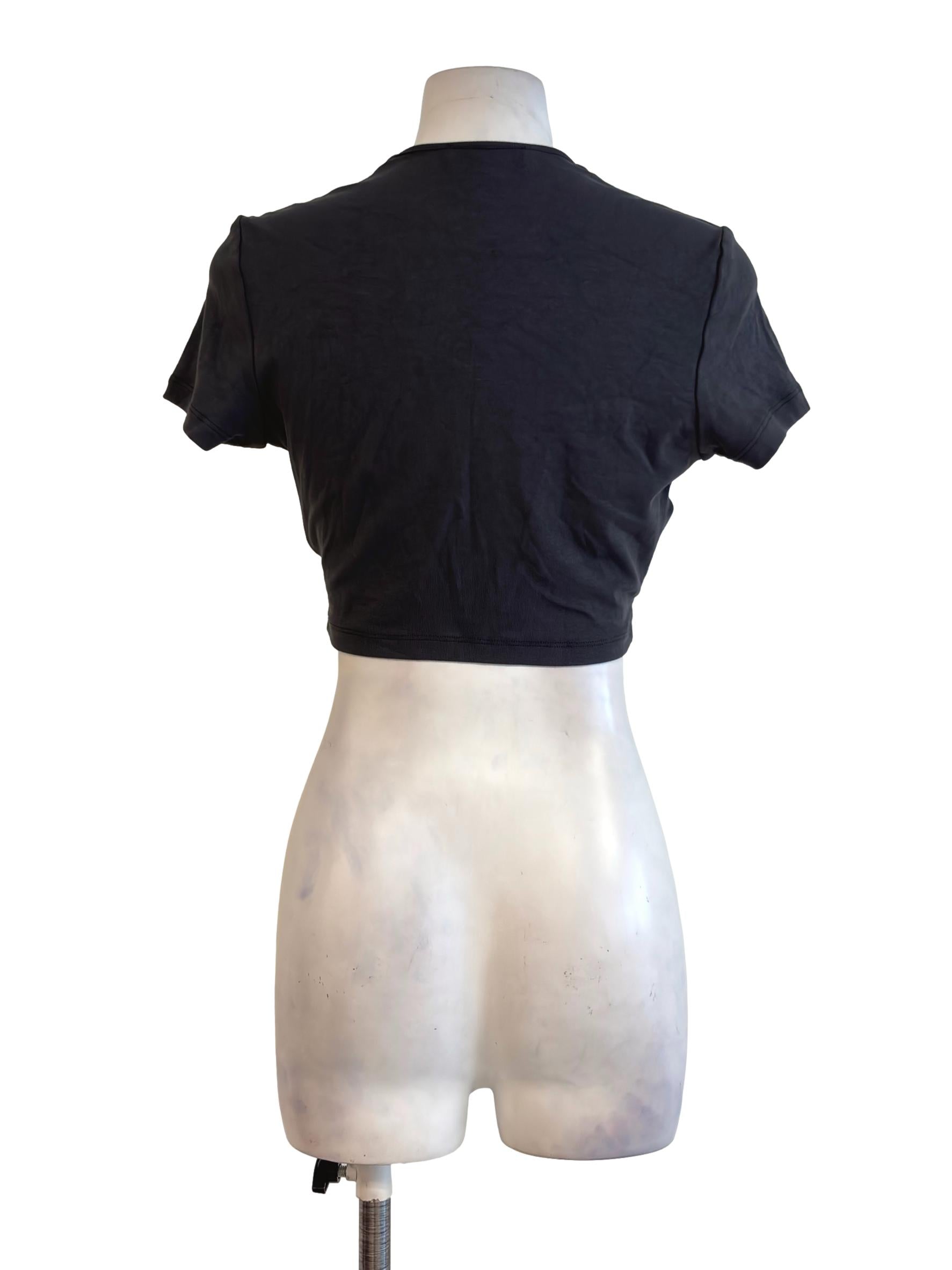 Anchor Grey Square Neck Cropped Top
