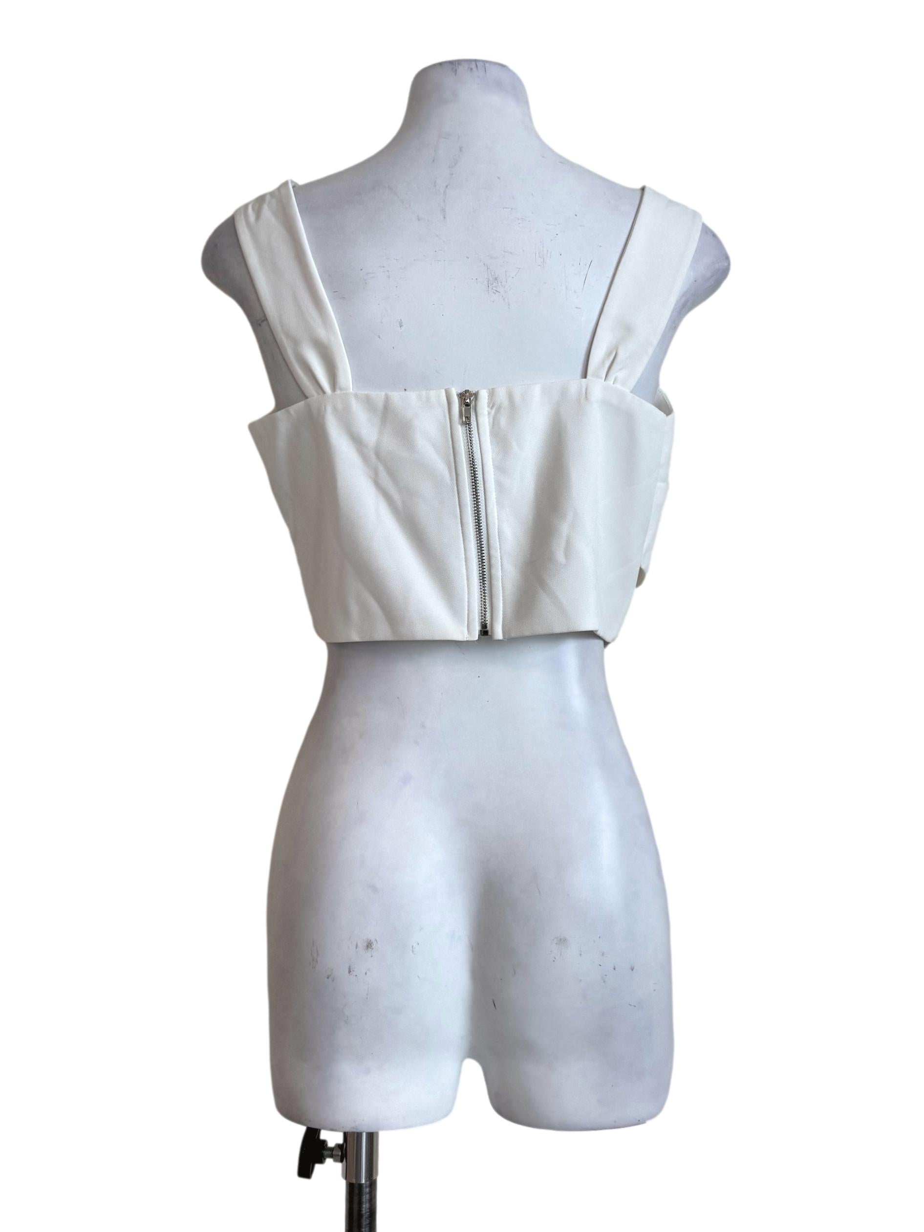 Sugar White Overlap Neck Bralet