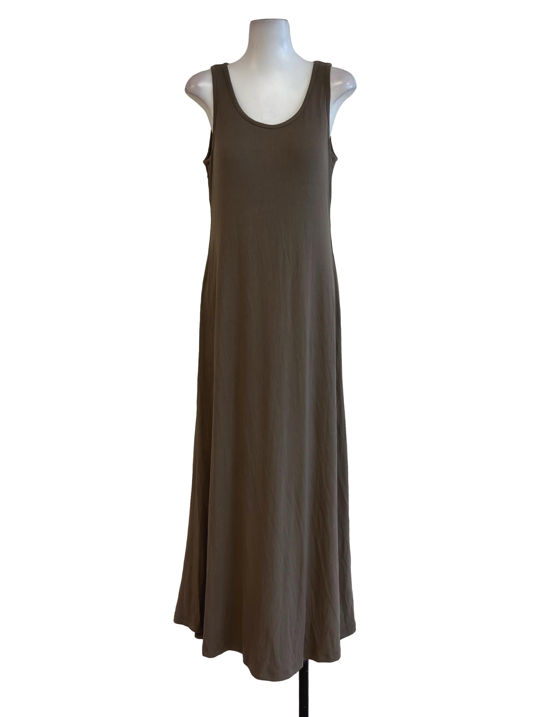 Moss Green Knit Scoop Maxi Dress