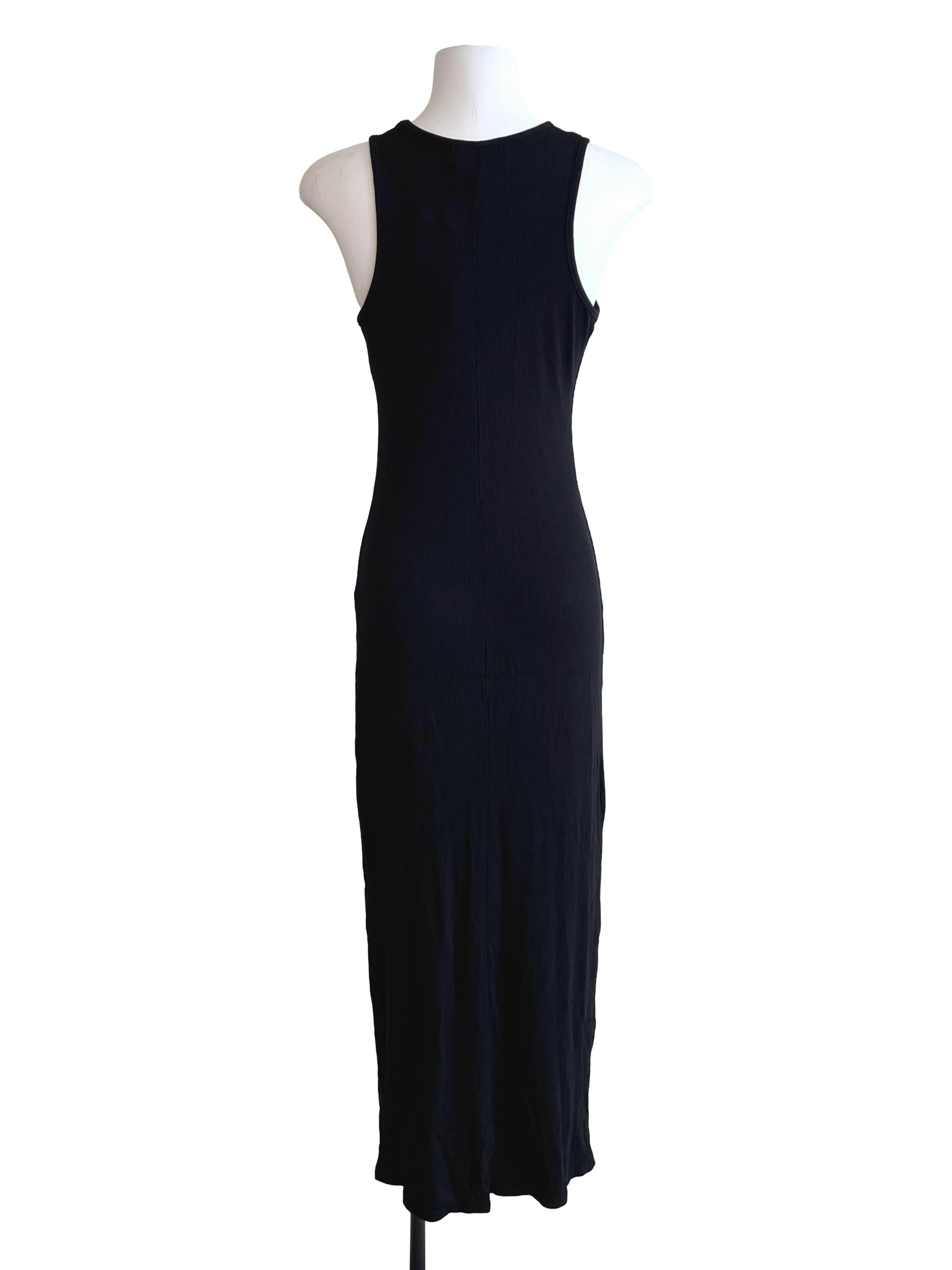 Black Slit Straps Bodycon Dress